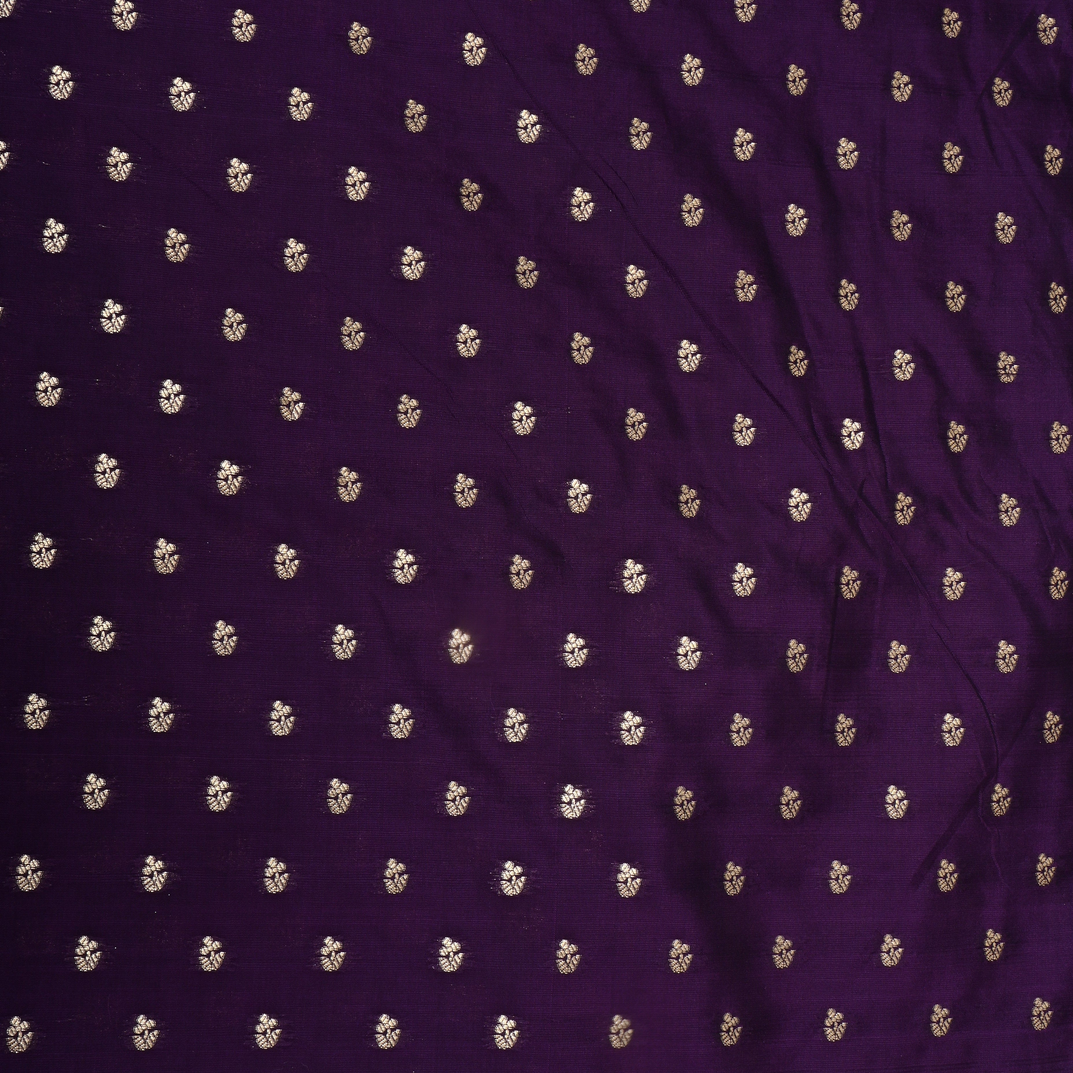 Deep Purple Zari Woven Silk Fabric
