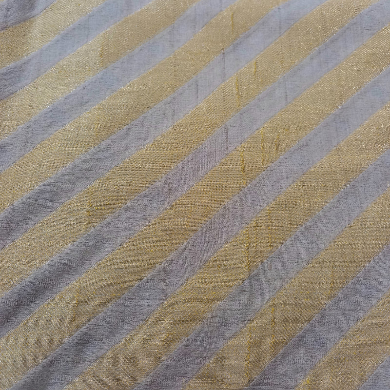 Dual Shade Tan Brown Color With Golden Stripes Jamawar Fabric