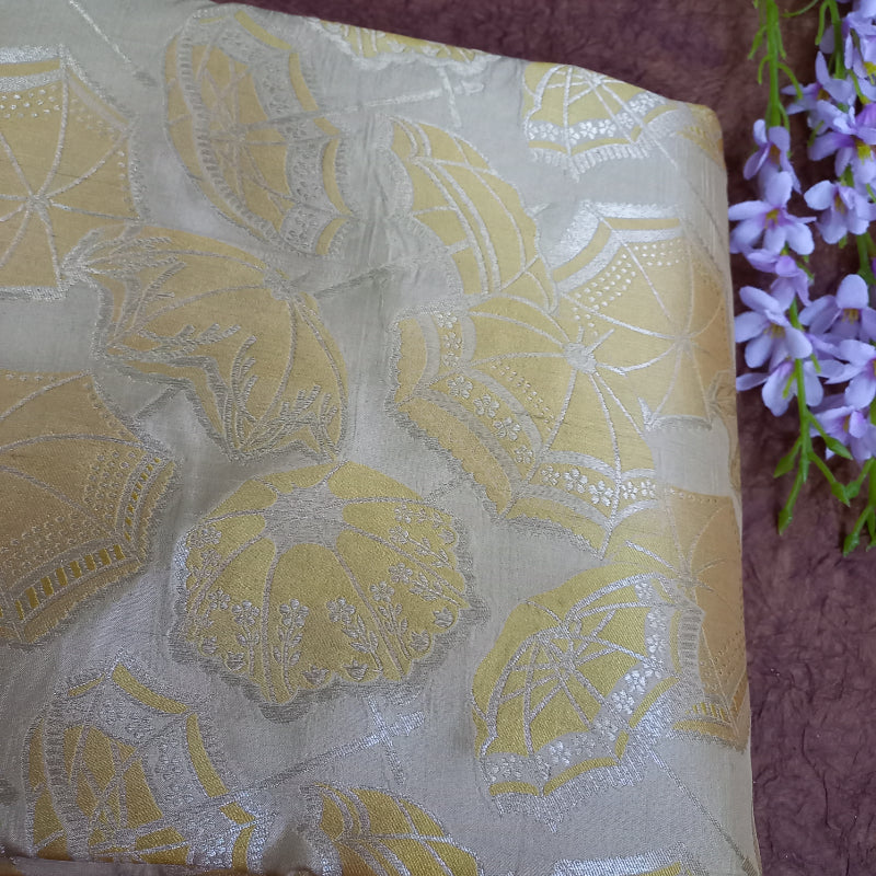 Cream Jamawar Fabric With Geometric Buttis