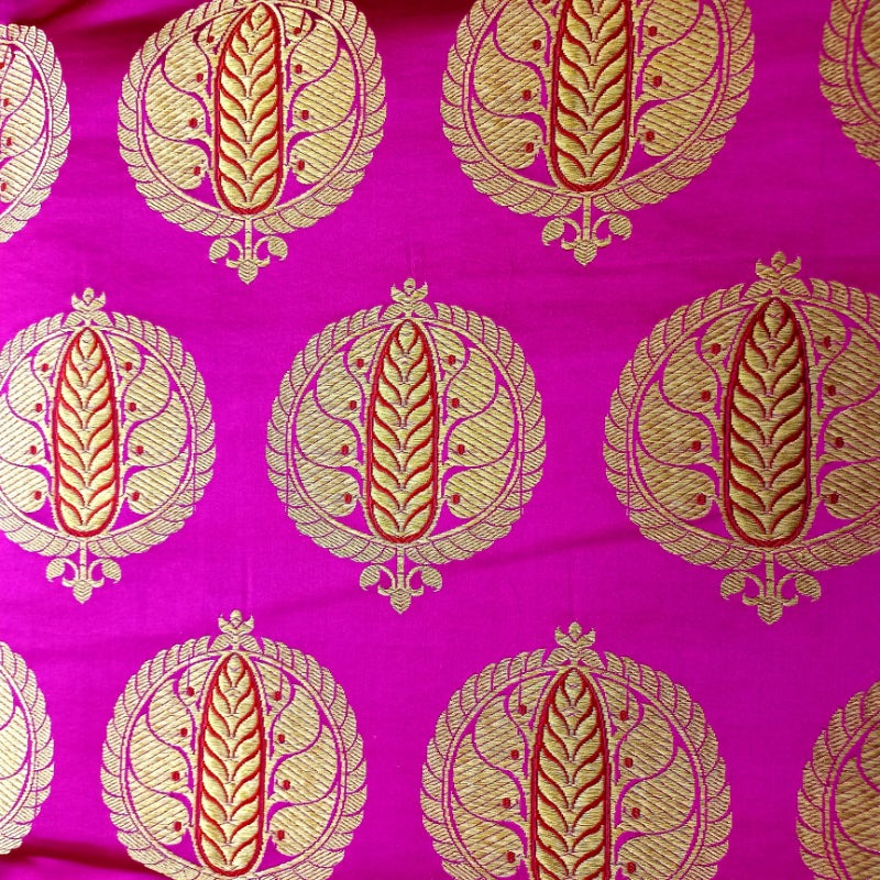 Bright Rani Pink Gajji Silk Fabric.