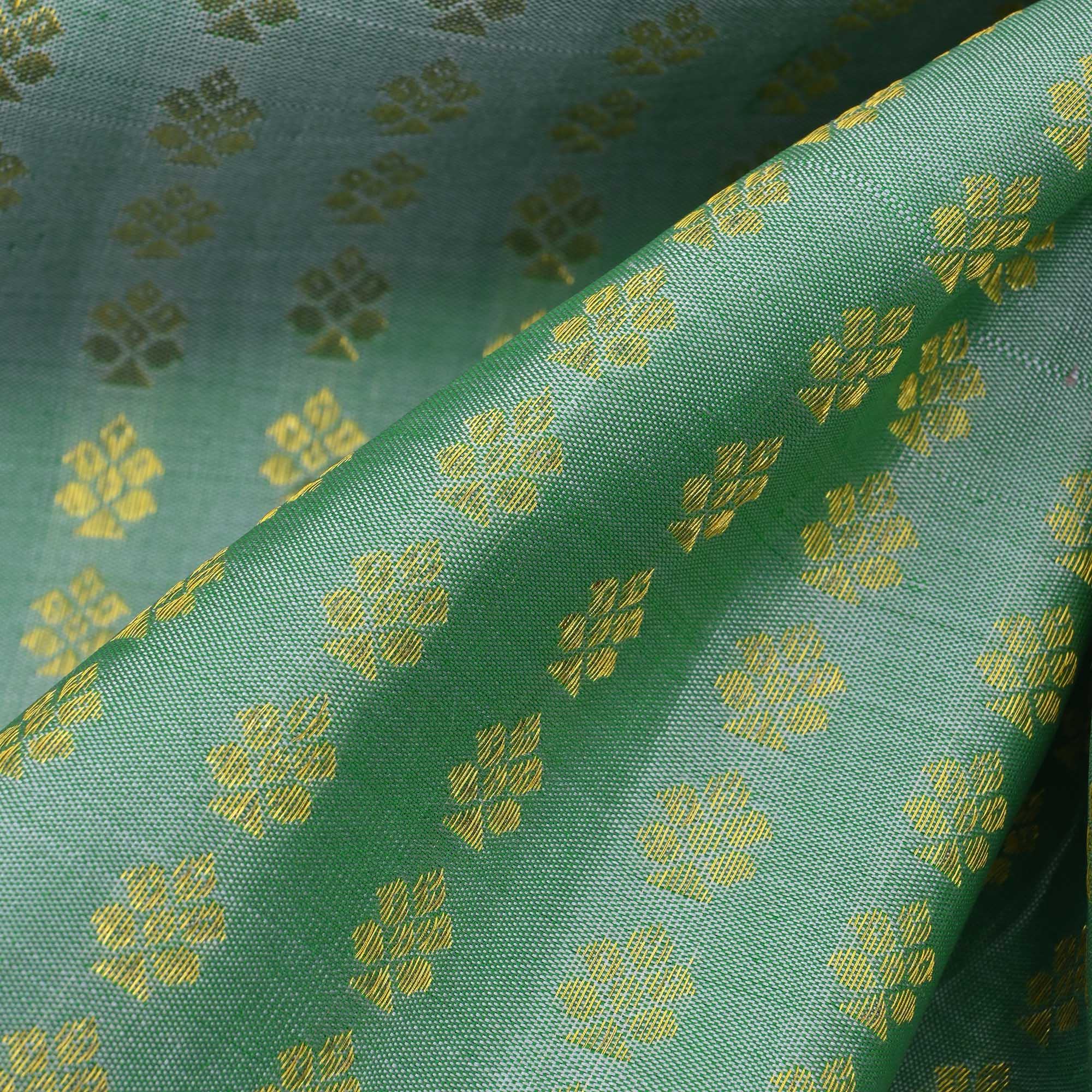 Sea Green Floral Butti Kanchi Fabric