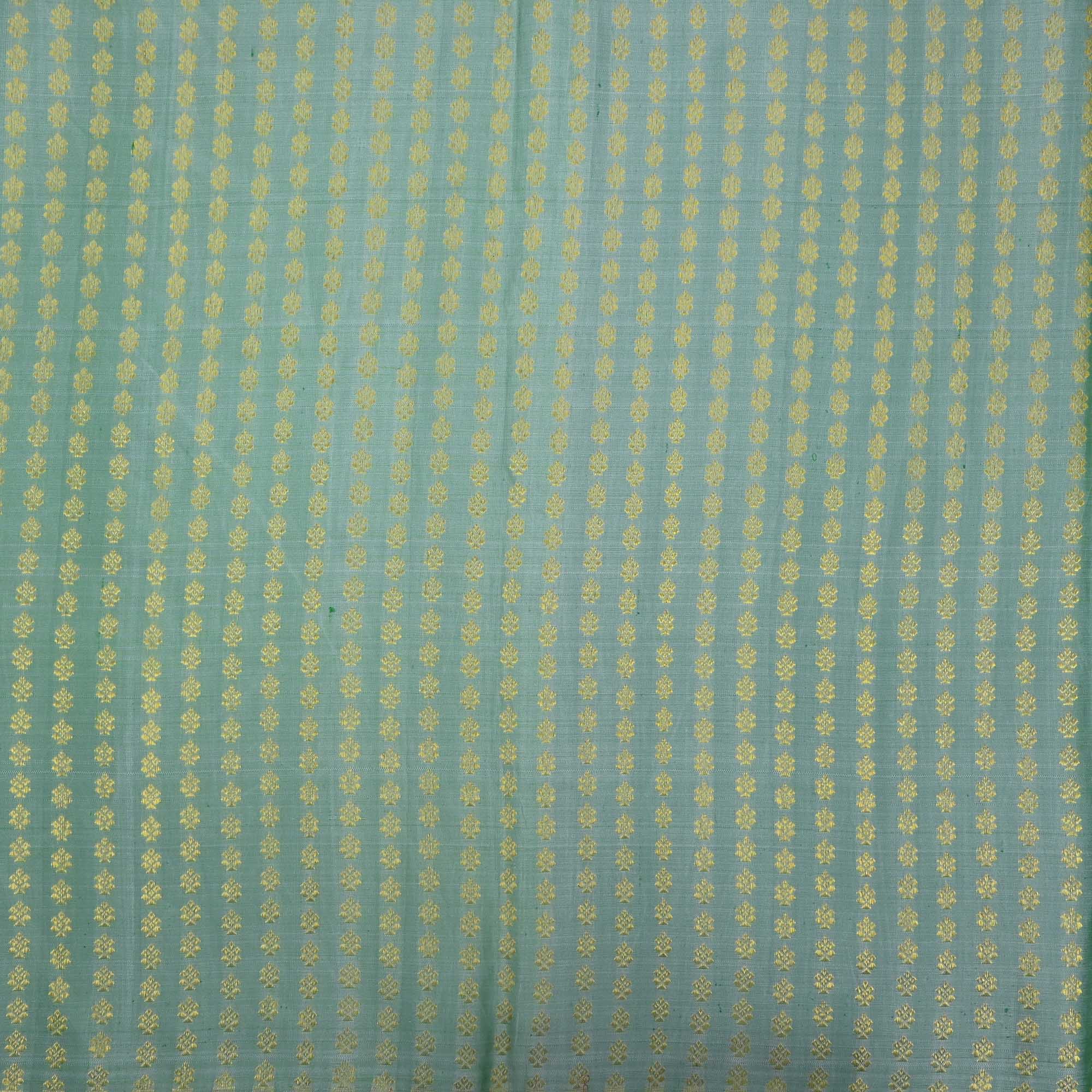 Sea Green Floral Butti Kanchi Fabric