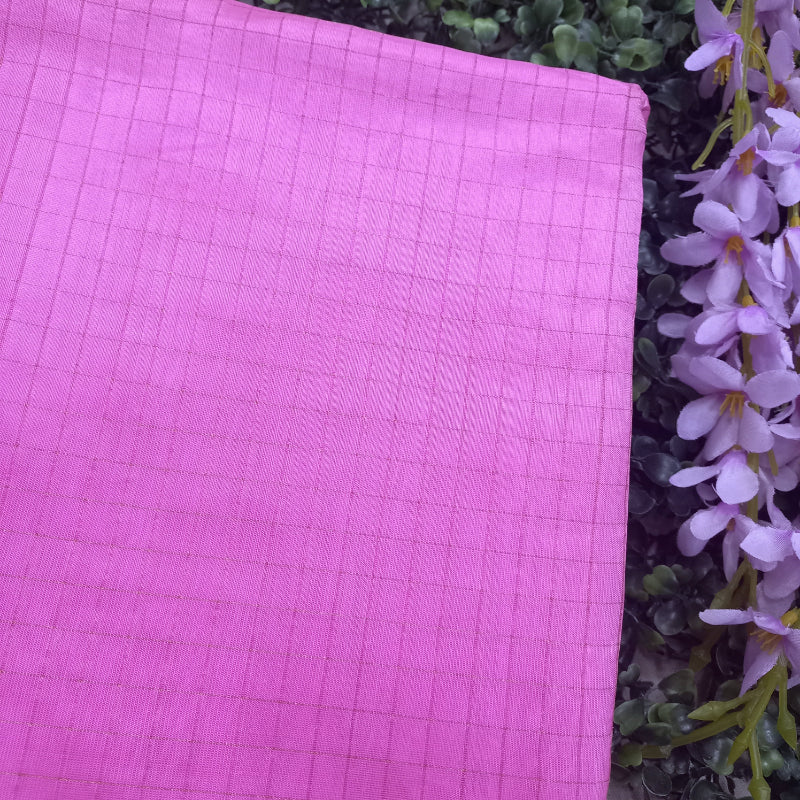 Purple Silk Checkered Fabric