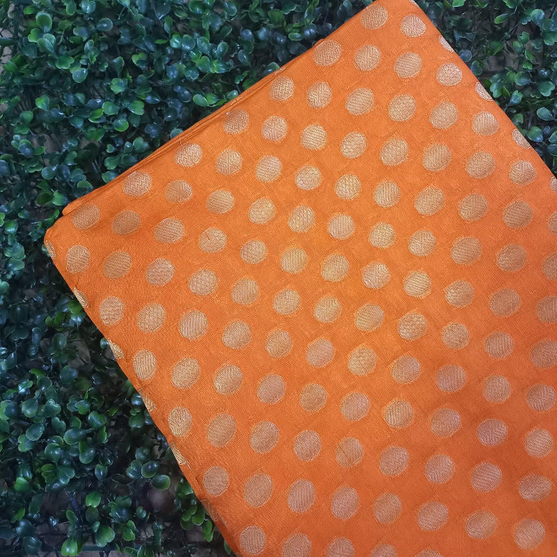 Turmeric Yellow Jamawar Silk Fabric