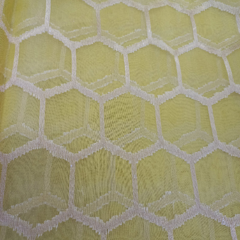 Yellow Organza Handloom Fabric