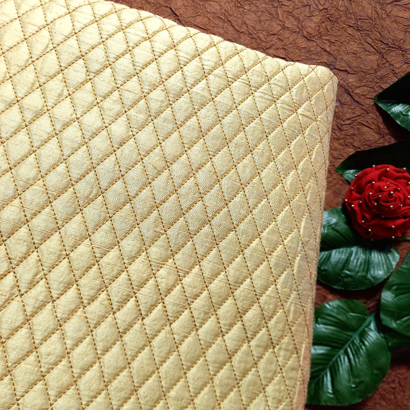 Light Yellow Raw Silk Embroidery Fabric