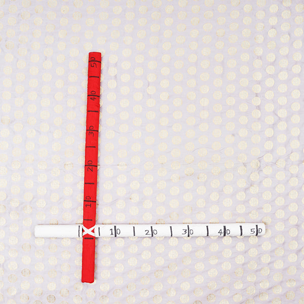 Pink Swan Banarasi Ektara Silk Handloom Fabric With Dot Motifs