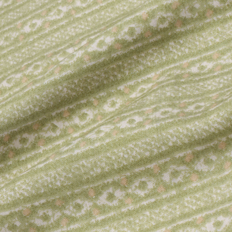 Sage Green Cotton Fabric With Printed Geometric Pattern
