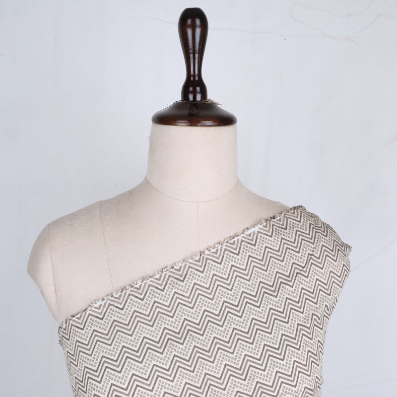 Powder White Cotton Fabric With Floral Printed Pattern