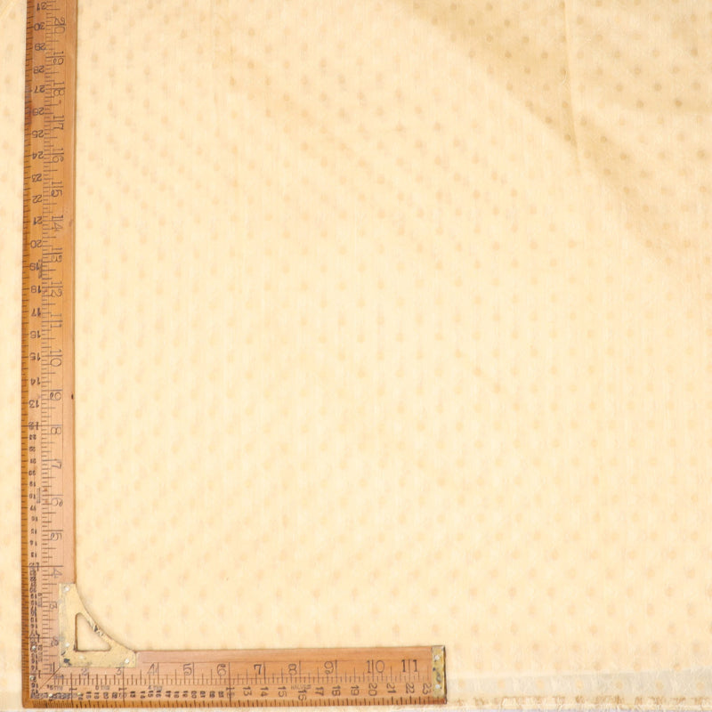 Parmesan Beige Cotton Fabric With Small Zari Buttis