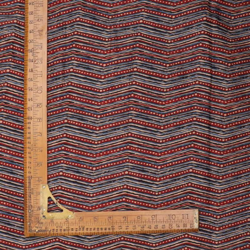 Multicolor Cotton Fabric With Printed Patterns