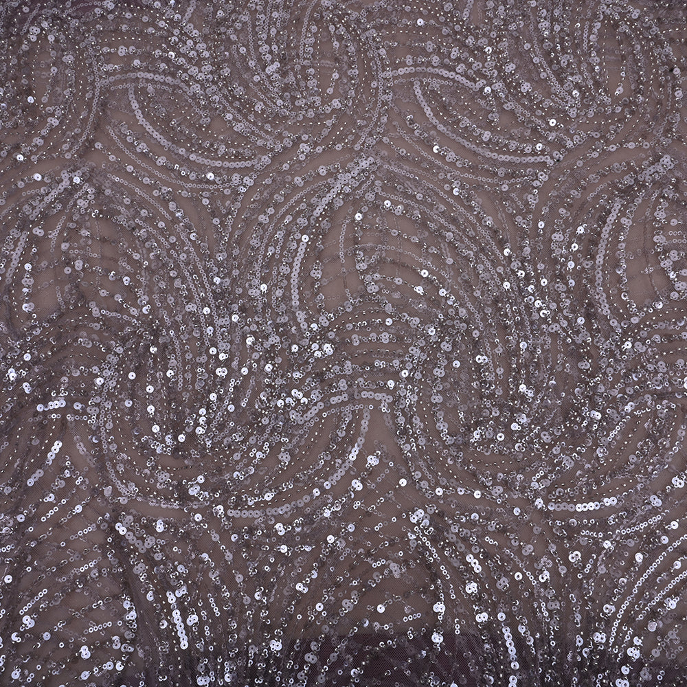 Tea Rose Pink Embroidery Net Fabric