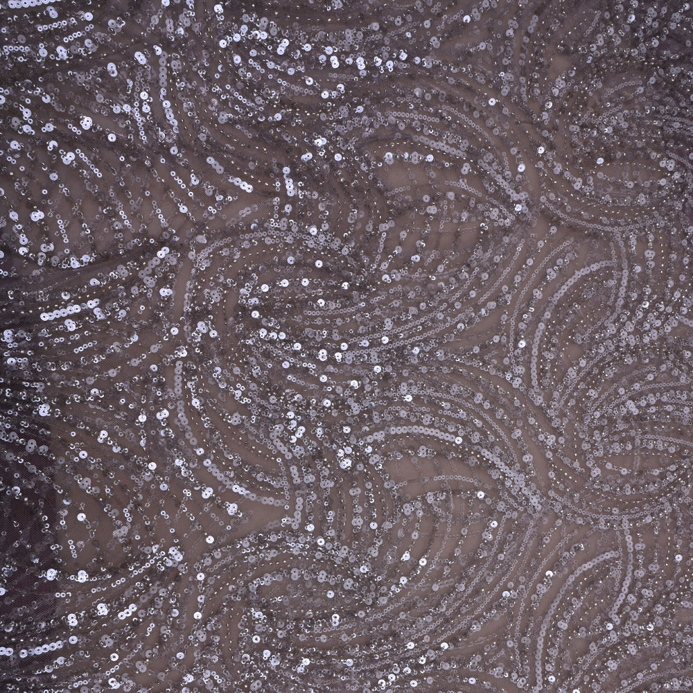 Tea Rose Pink Embroidery Net Fabric