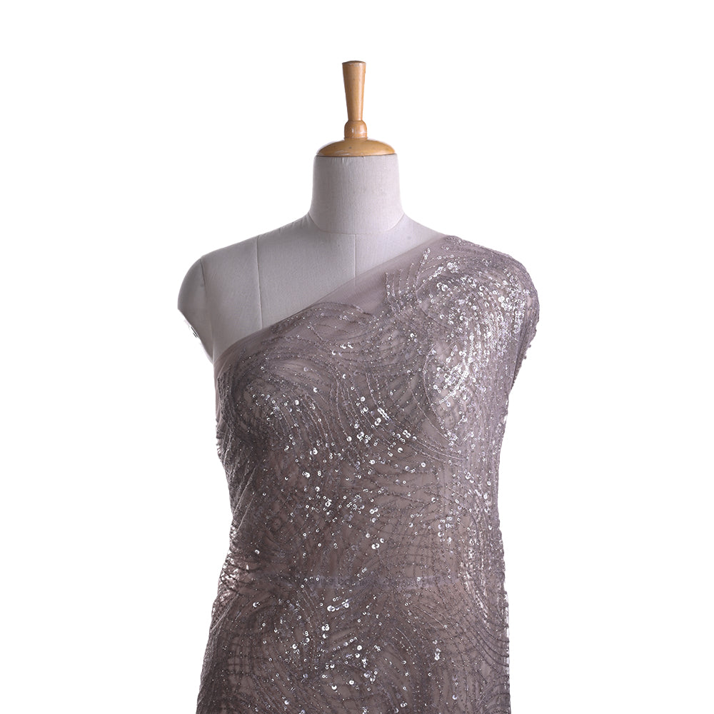 Tea Rose Pink Embroidery Net Fabric