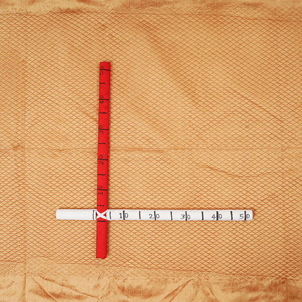 Orange Color Geometric Pattern Raw Silk Fabric
