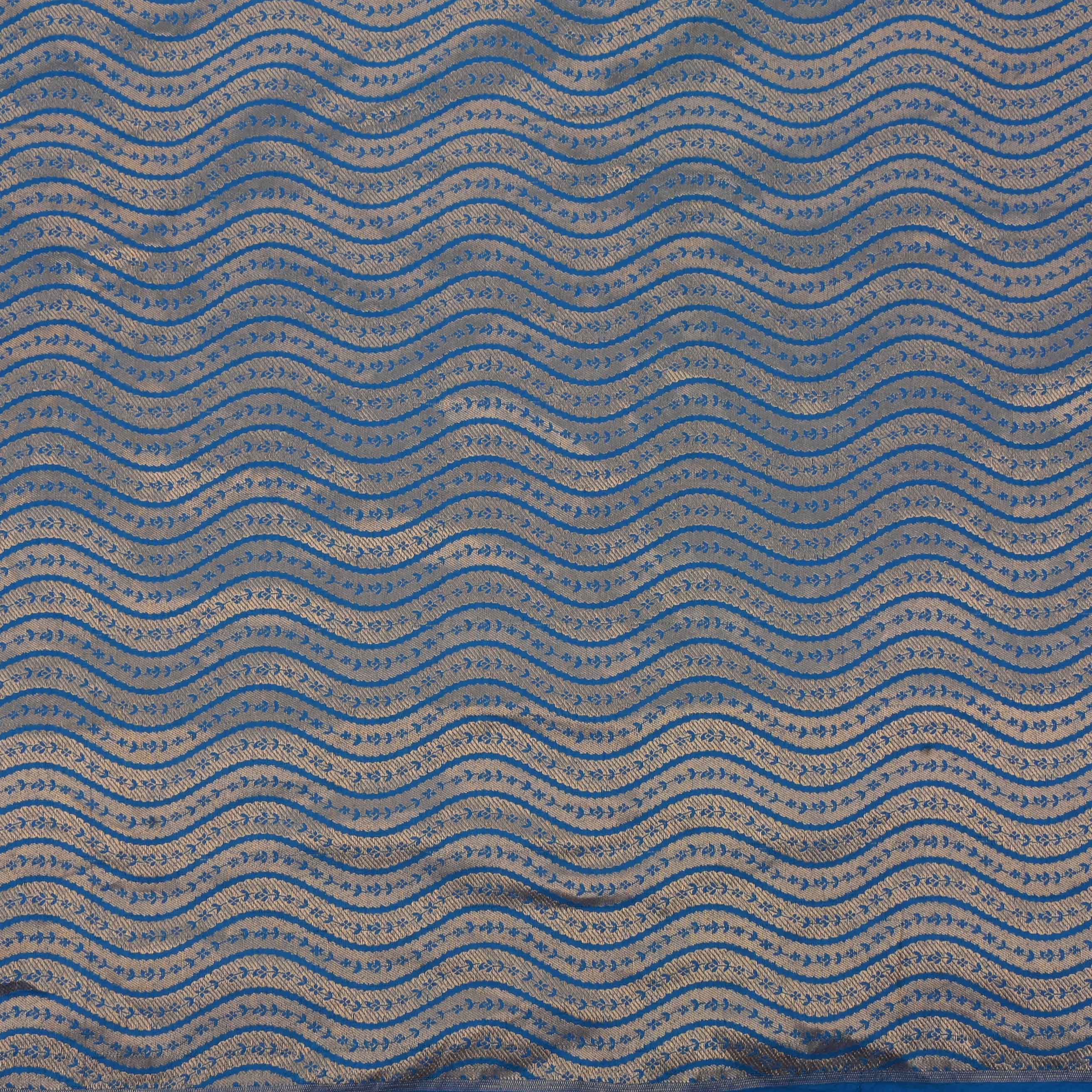 Blue Banarasi Silk Fabric