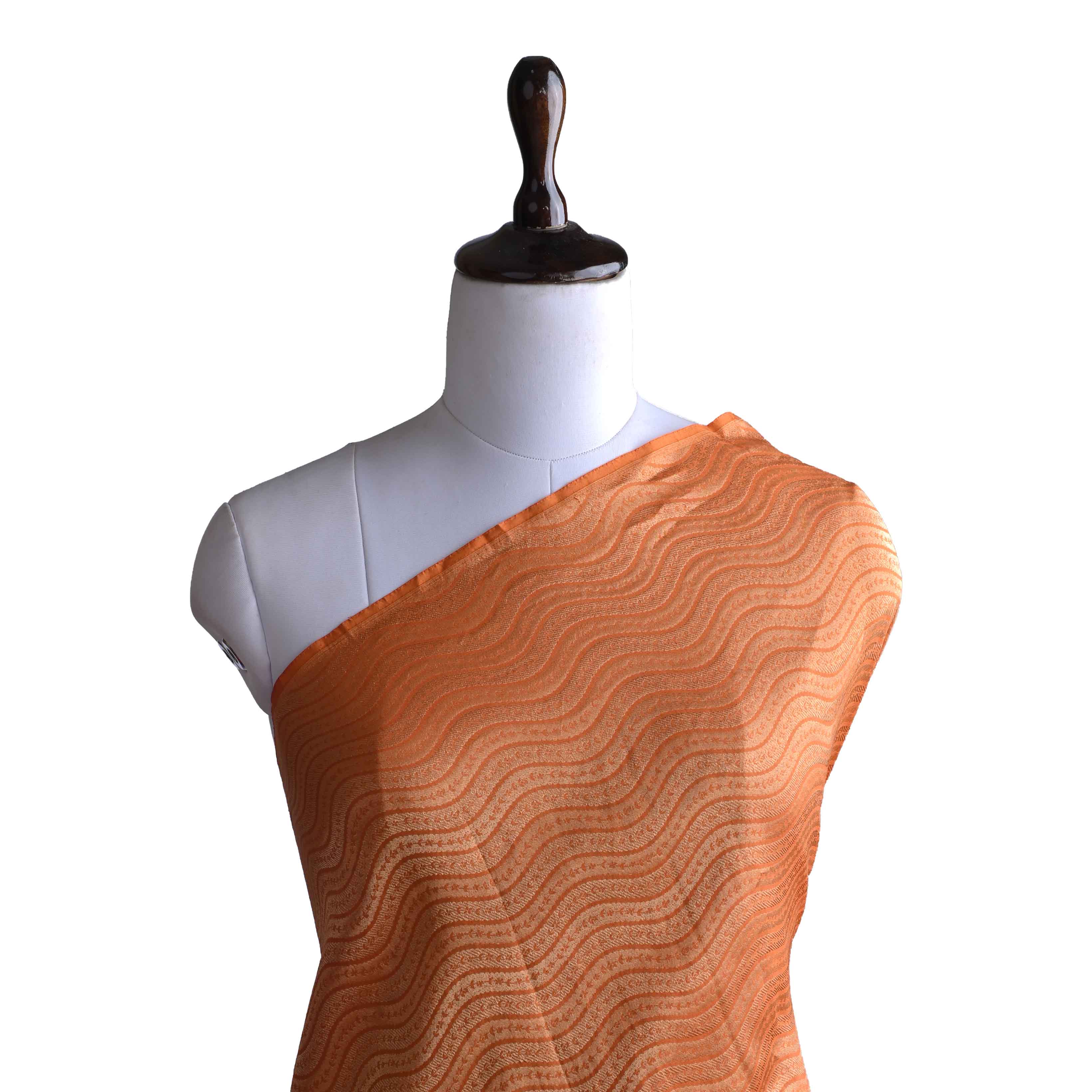 Orange Banarasi Fabric
