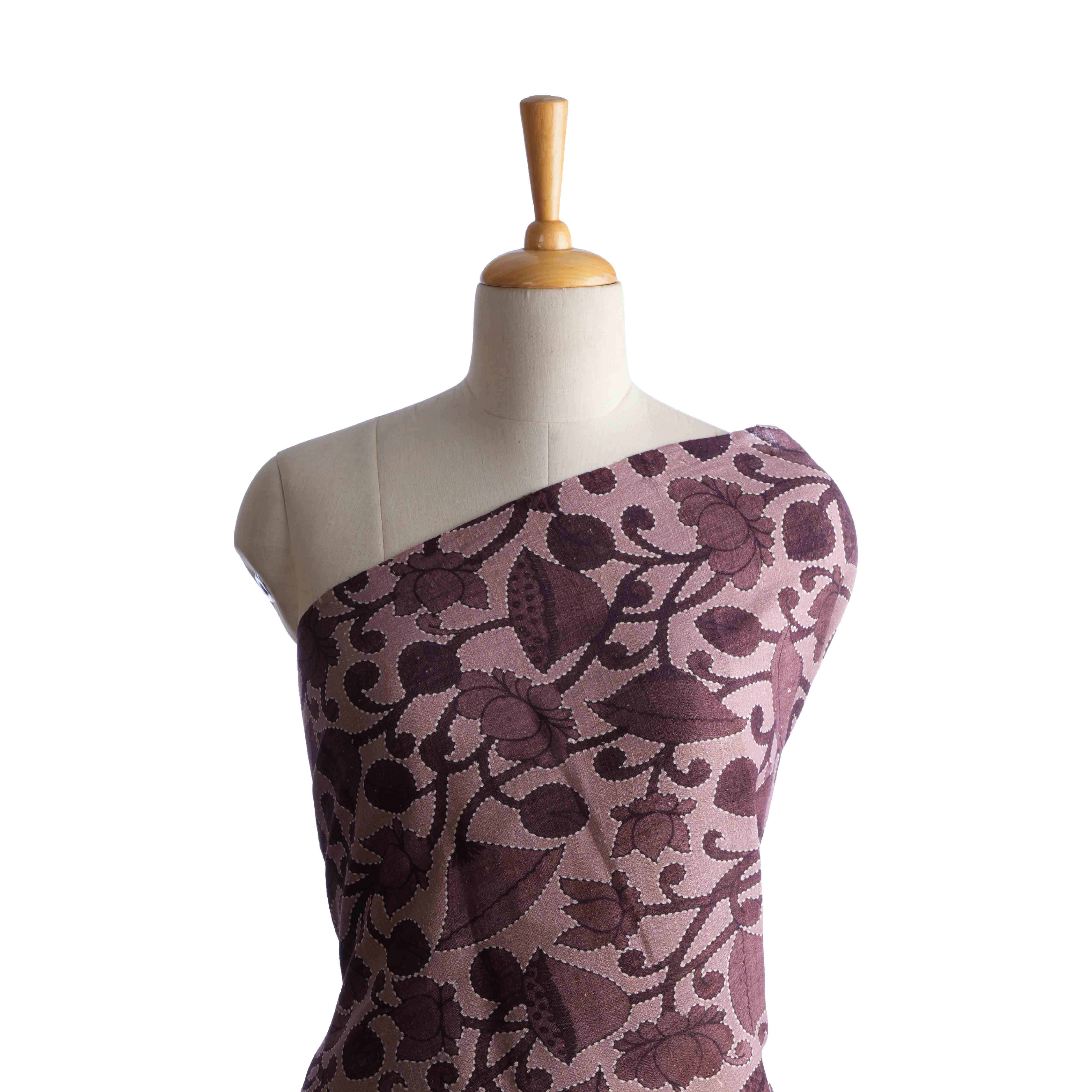 Careys Pink Raw Silk Floral Fabric