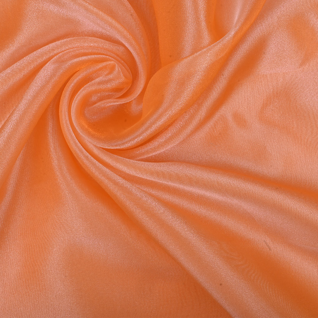 Salmon Peach Plain Shimmer Tissue Fabric