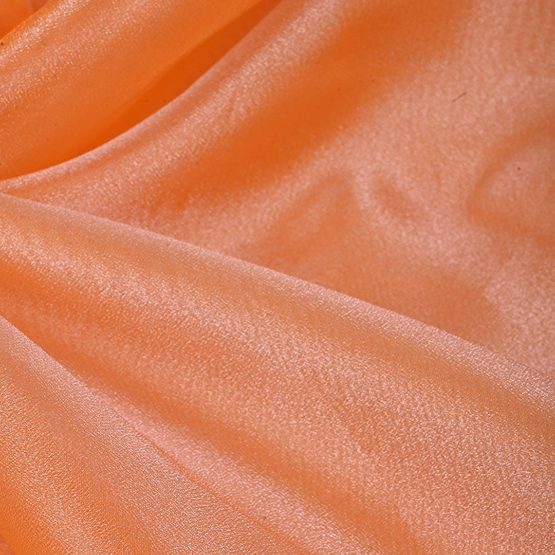 Salmon Peach Plain Shimmer Tissue Fabric