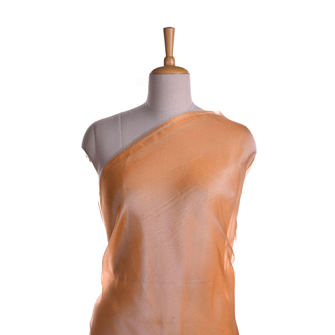 Salmon Peach Plain Shimmer Tissue Fabric