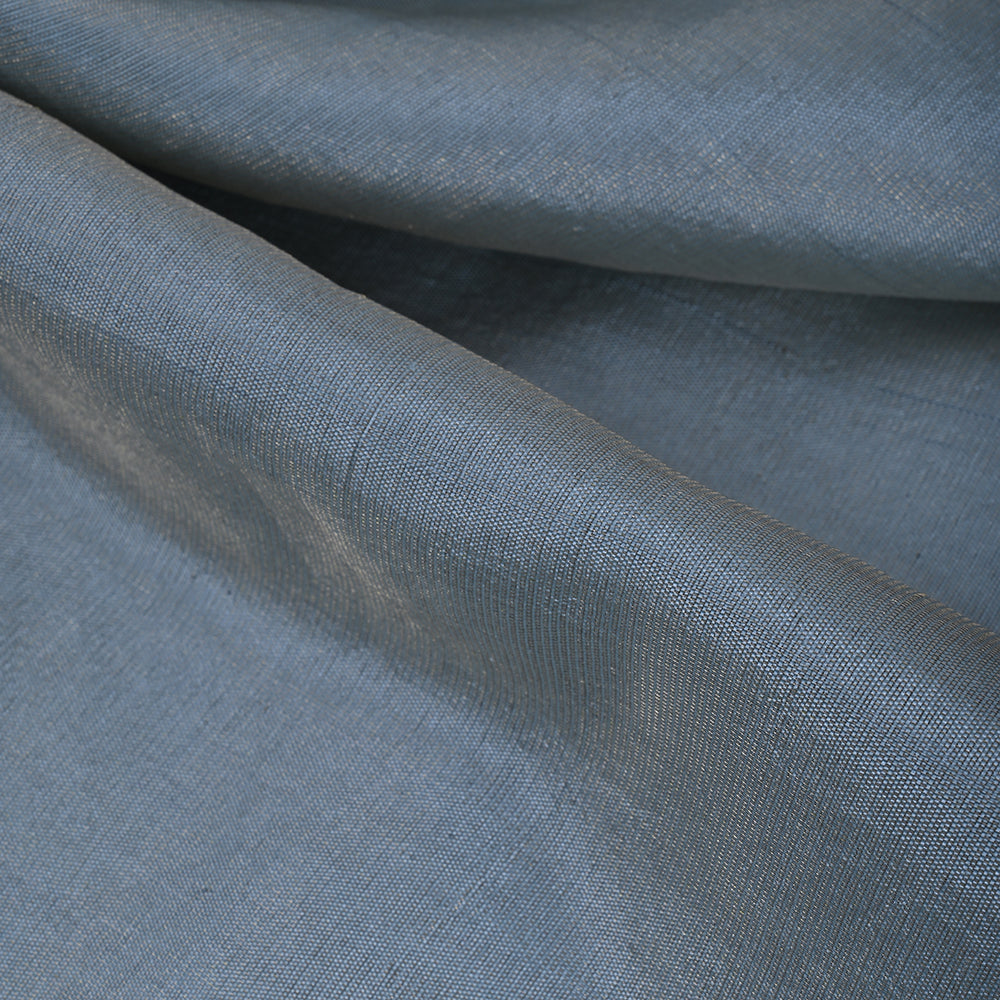 Blue Grey Plain Tissue Fabric