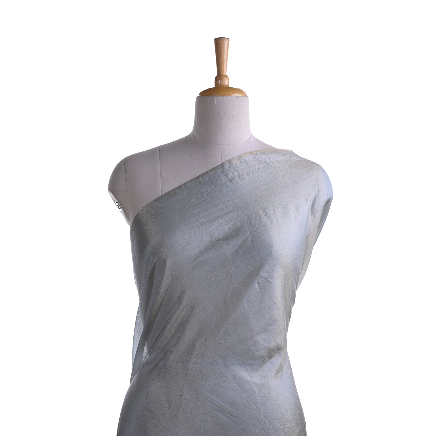 Blue Grey Plain Tissue Fabric