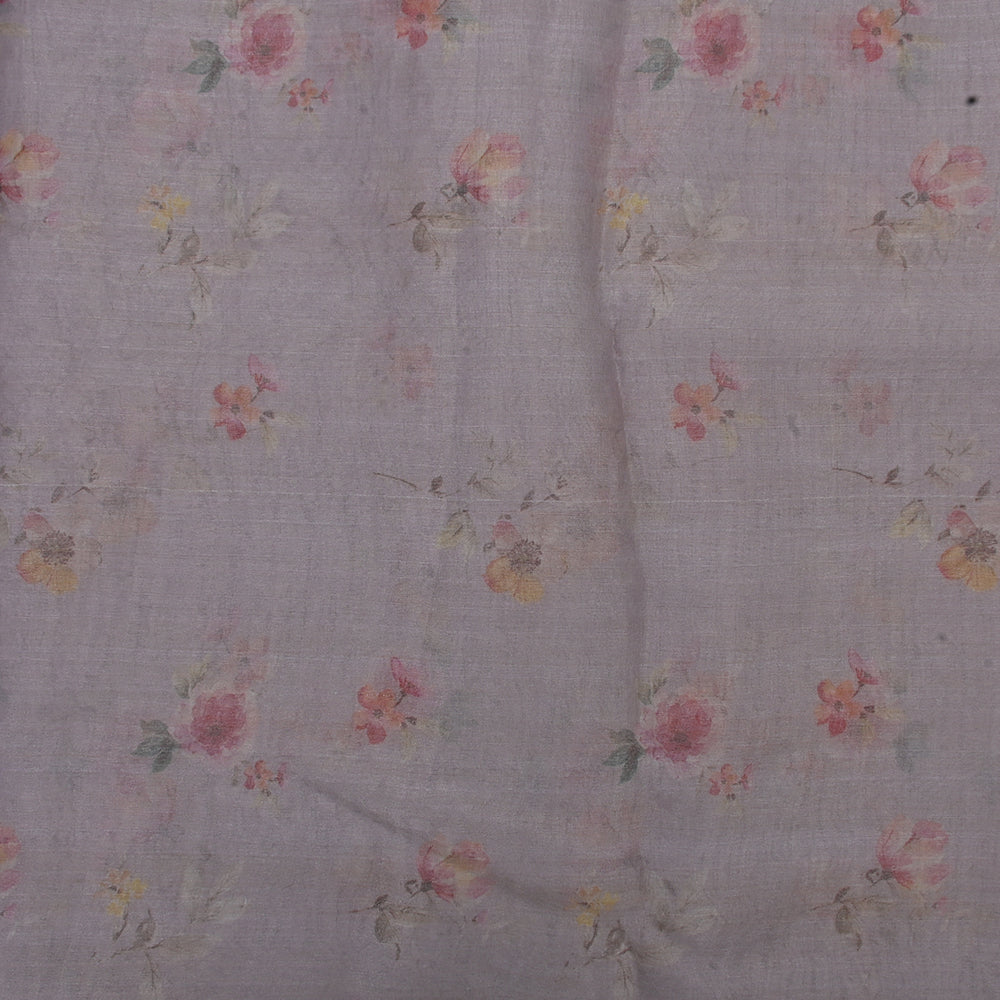 Languid Lavender Floral Printed Organza Fabric