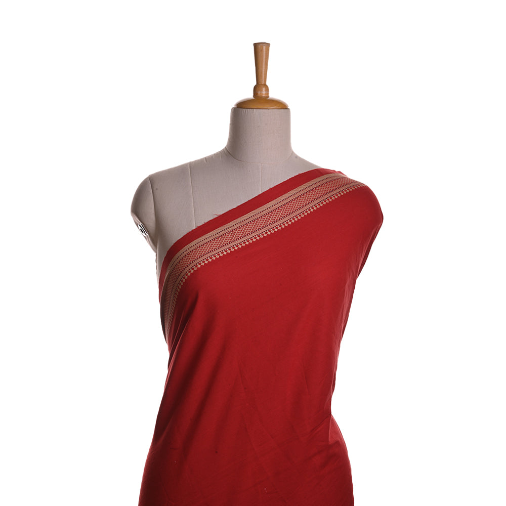 Carmine Red Plain Cotton Fabric