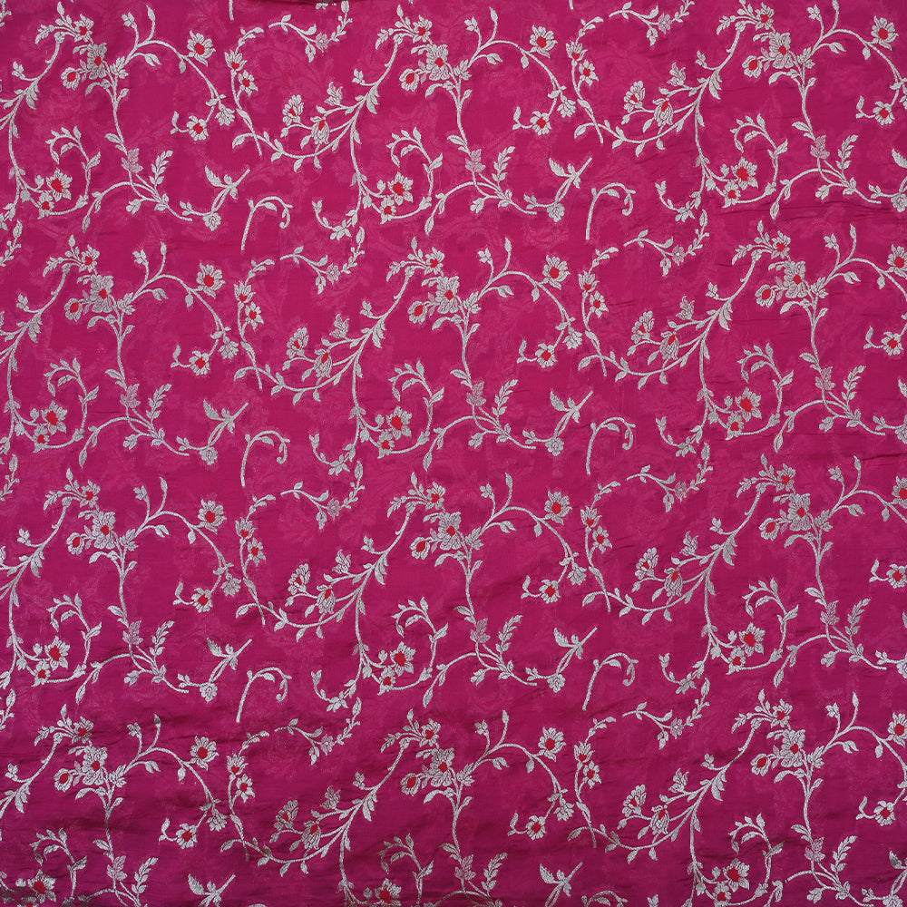 Steel Pink Banarasi Silk Fabric