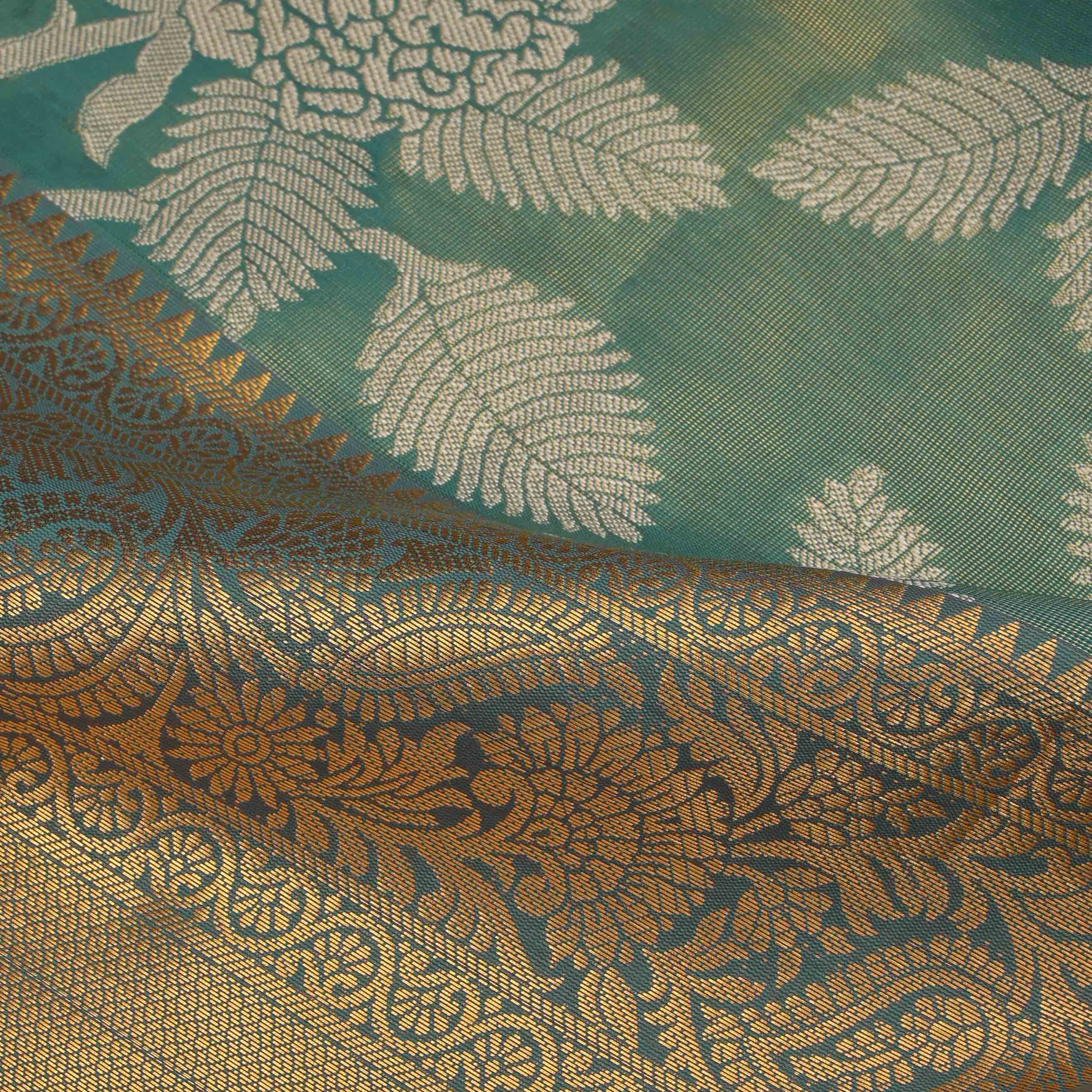 Paris Green Kanchi Tissue Floral Fabric