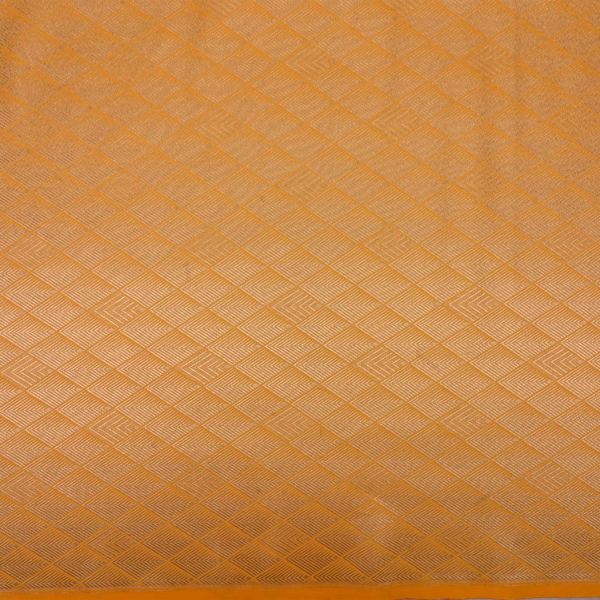 Golden Yellow Banarasi Fabric With Geometrical Weave