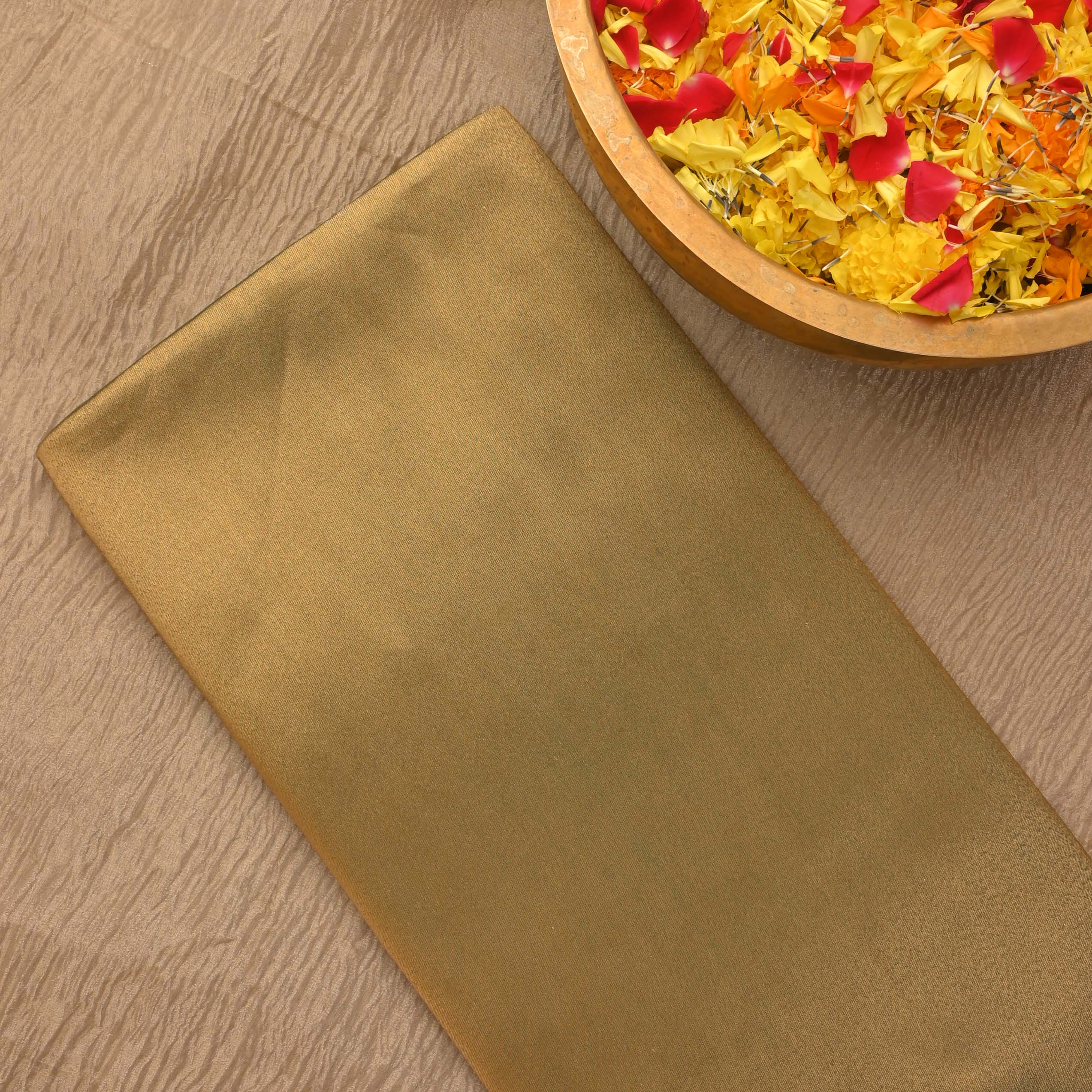 Vegas Gold Plain Tissue Fabric