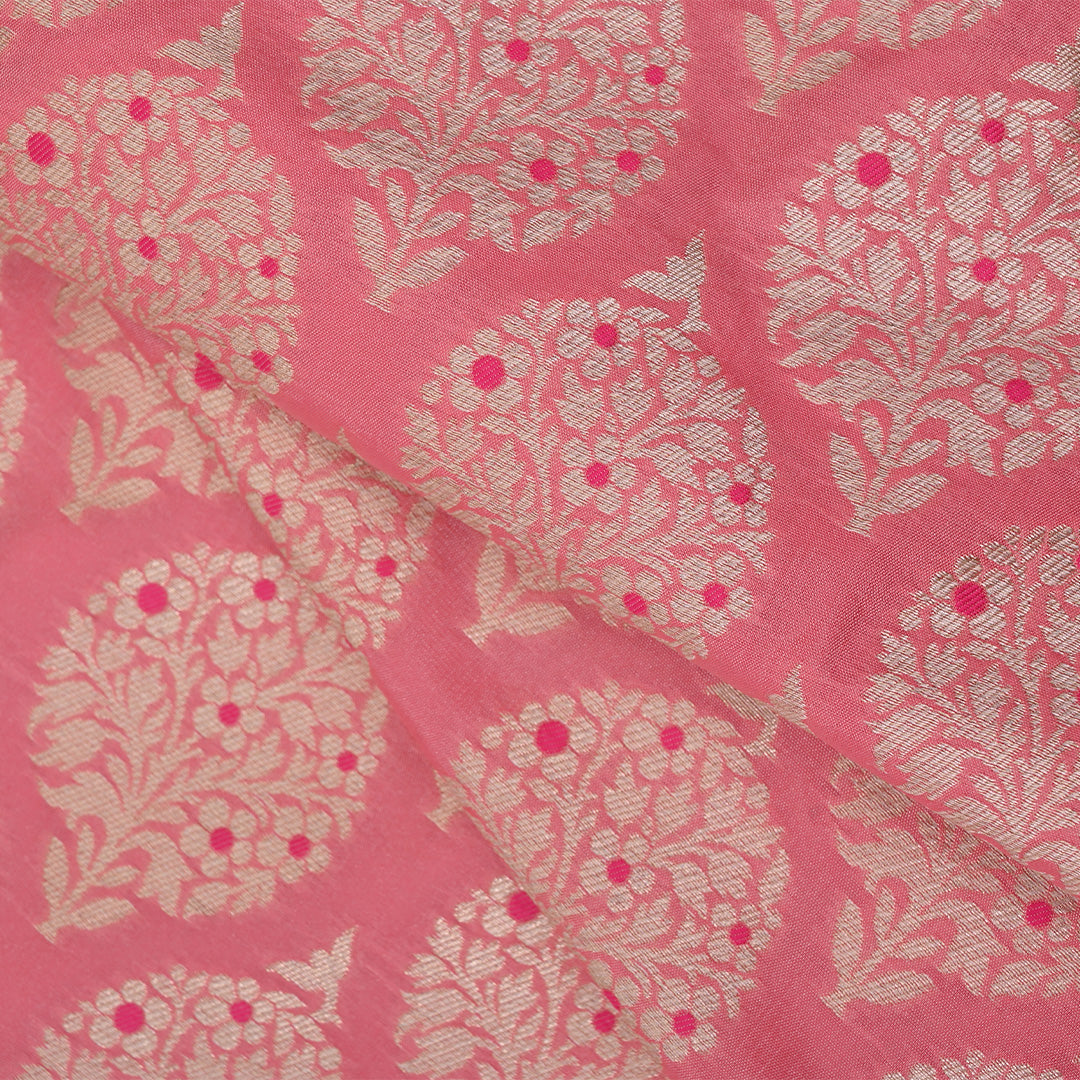 Blush Pink Meenakari Banarasi Butta Fabric