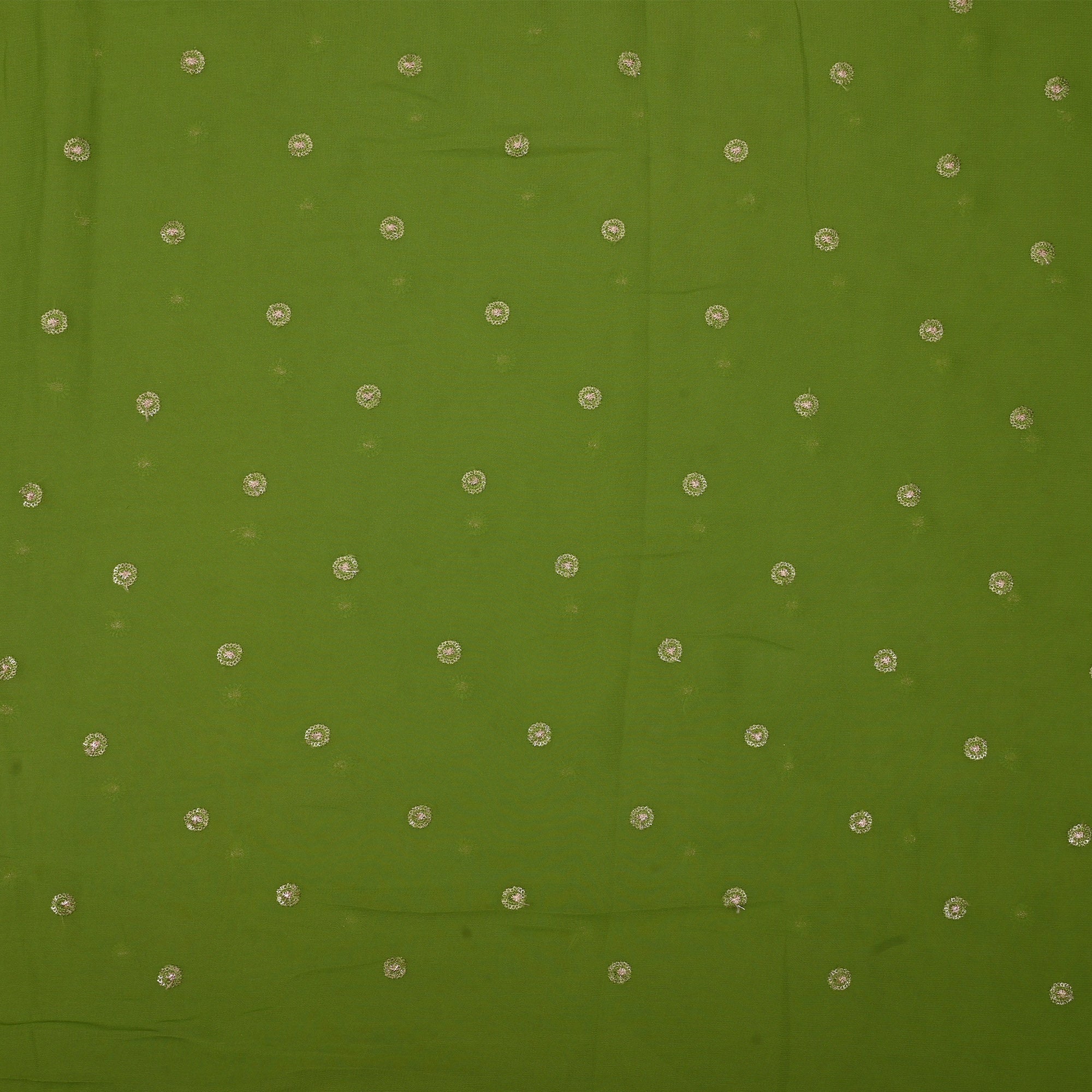 May Green Embroidery Georgette Fabric