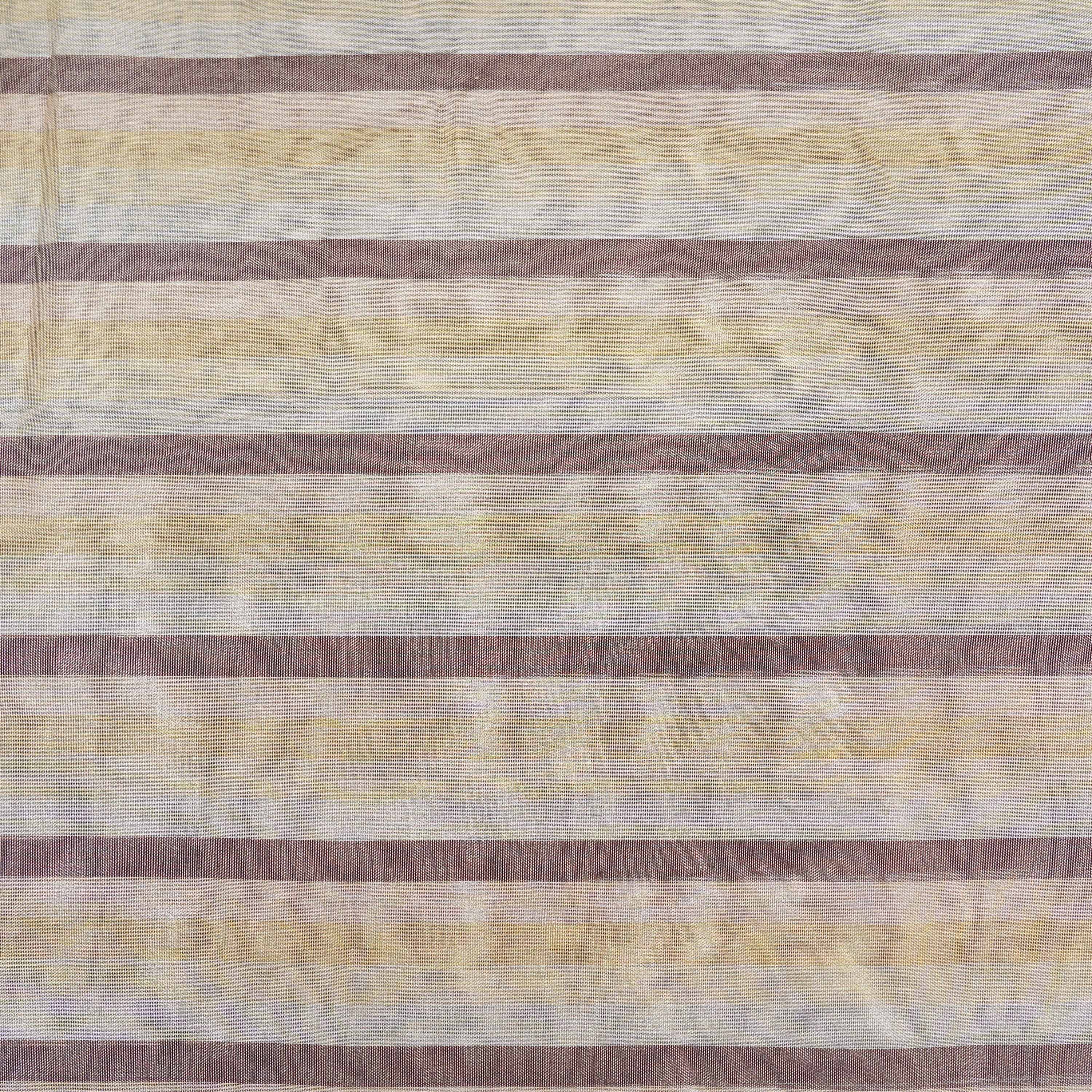 Pastel Terracotta Colours Horizontal Striped Tissue Fabric