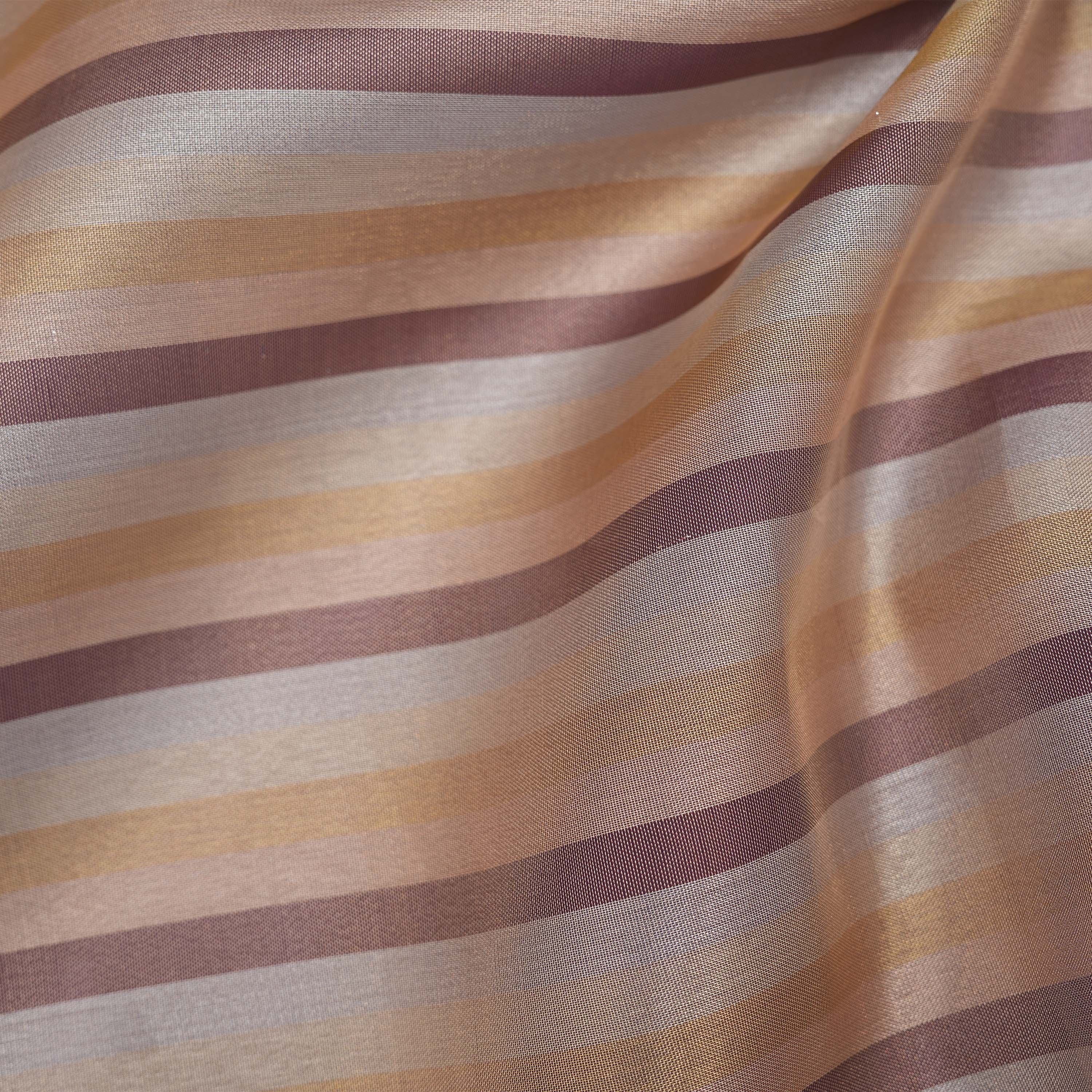 Alabaster White Striped Tissue Fabric