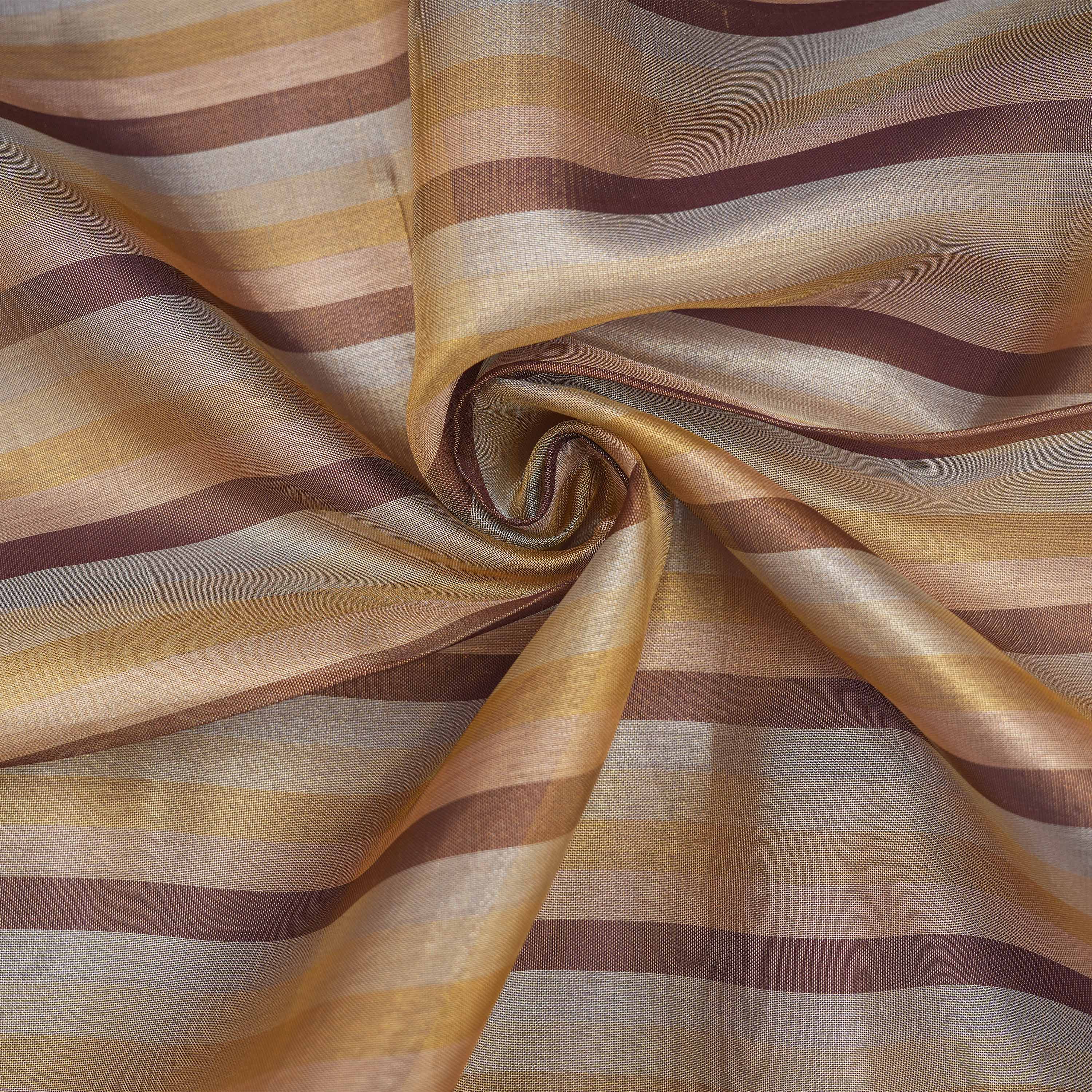 Smoked White Striped Tissue Fabric