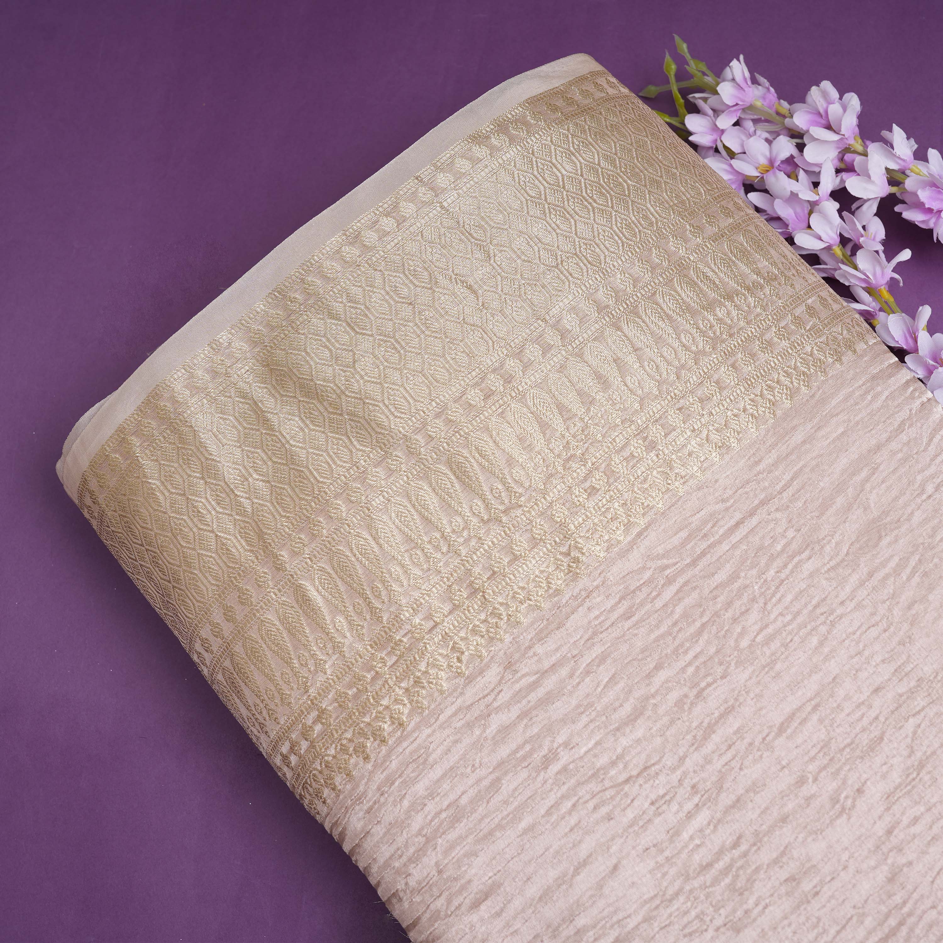 Mauve Purple Crushed Banarasi Tissue