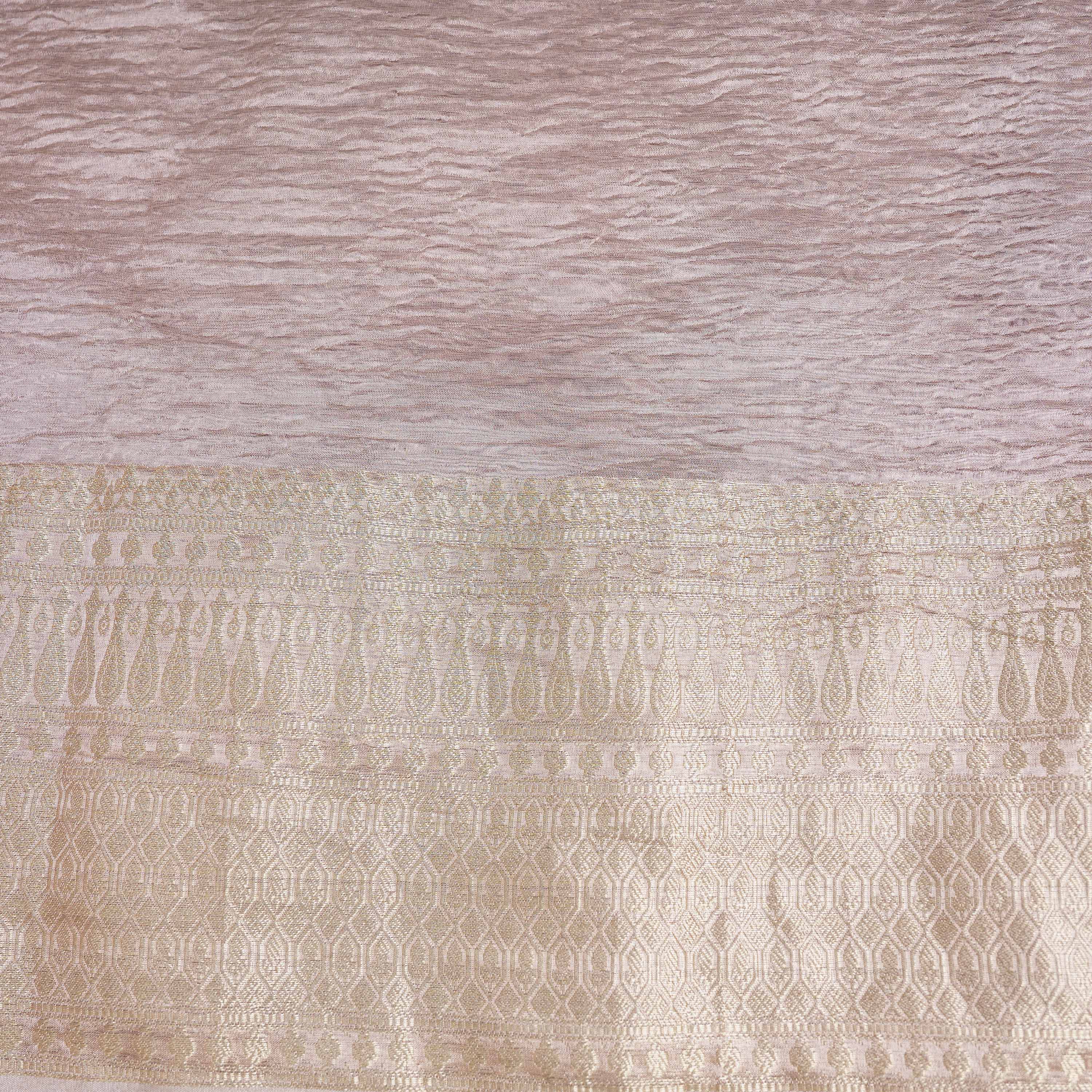 Mauve Purple Crushed Banarasi Tissue