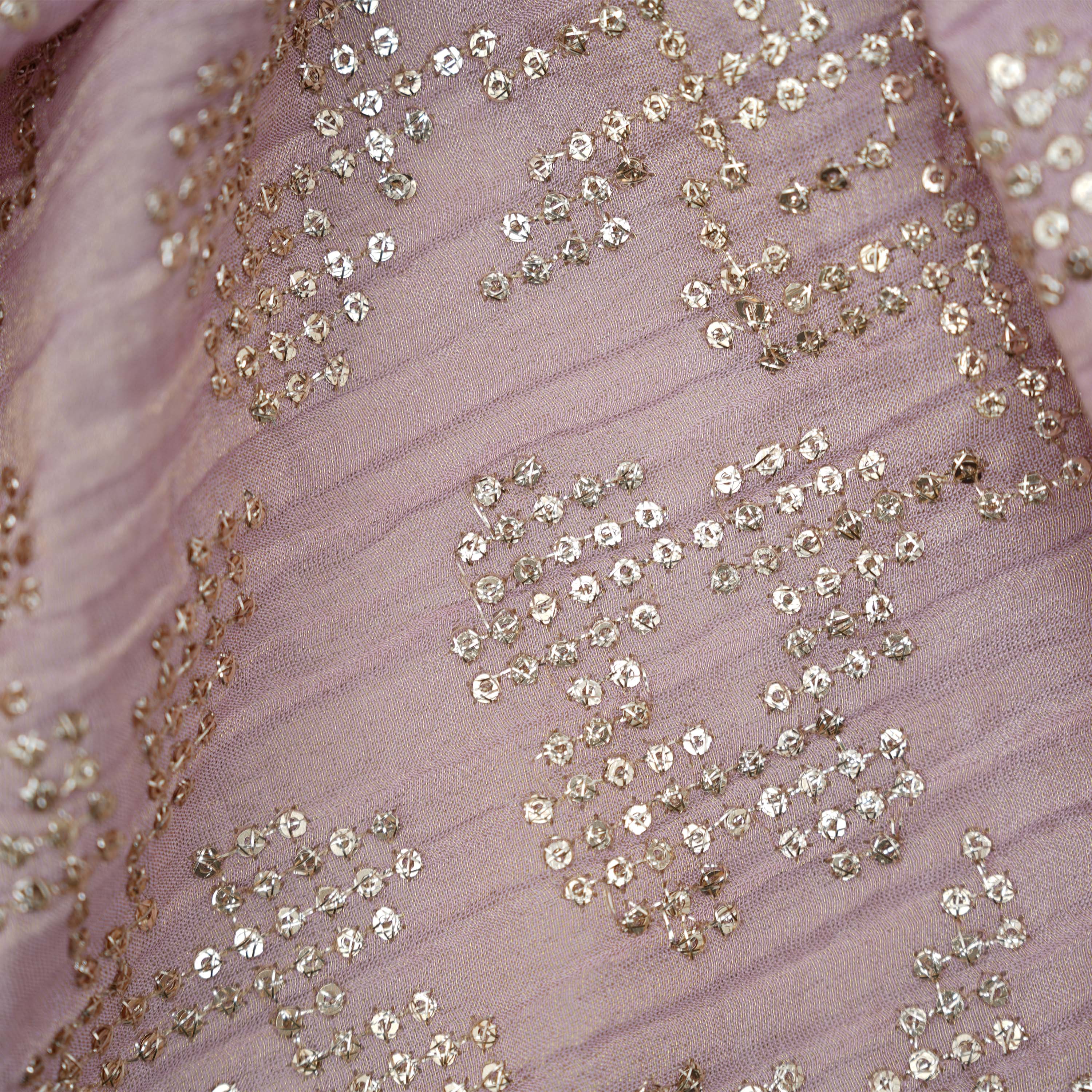 Martini Pink Floral Embellishment Tissue Fabric