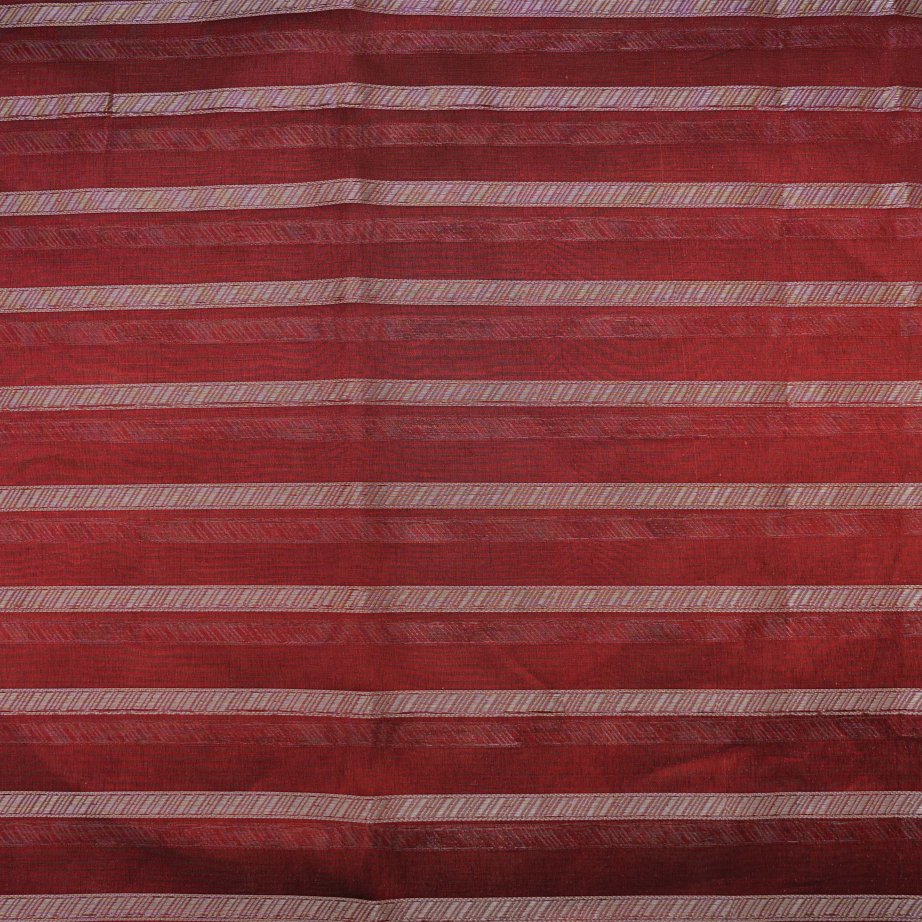 Copper Rust Brown Horizontal Stripes Tissue Fabric