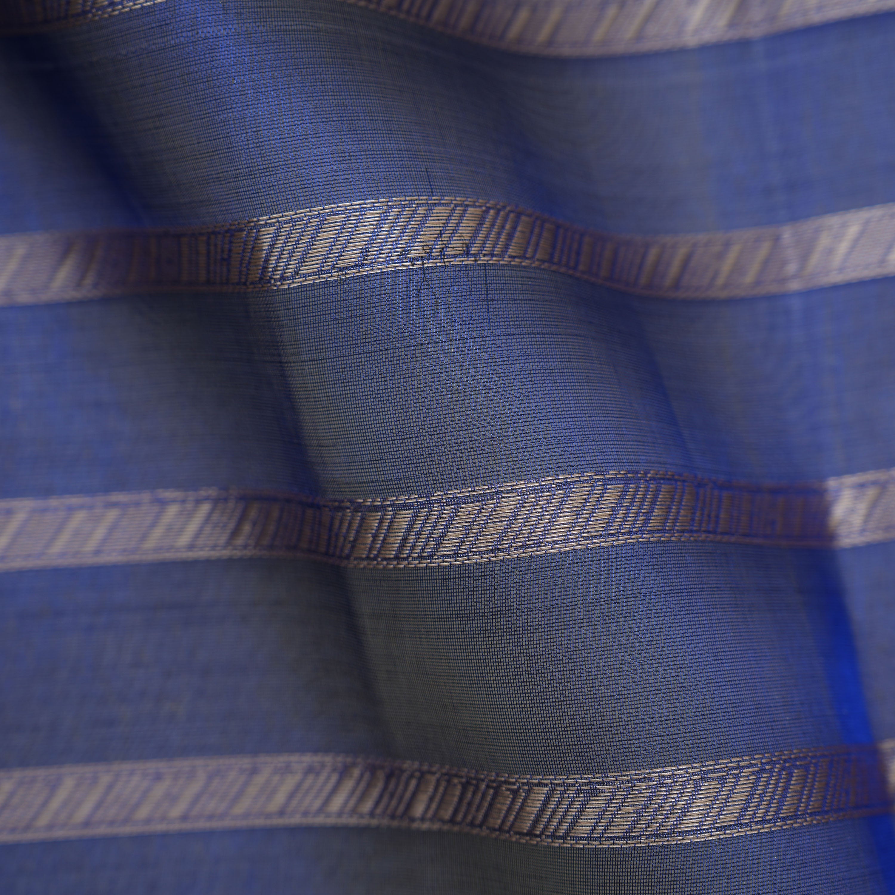 Twilight Blue Horizontal Stripes Tissue Fabric