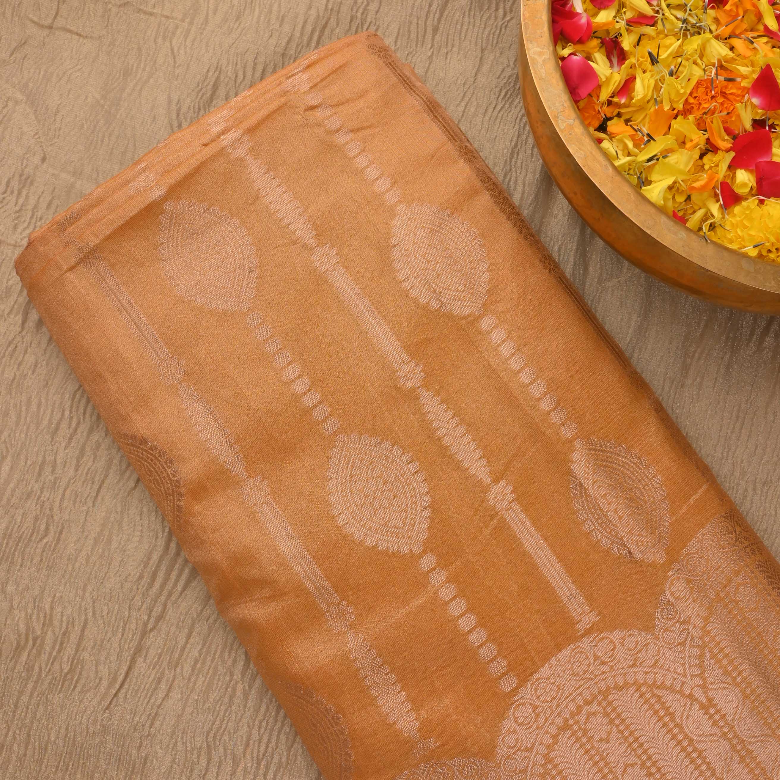 Peru Gold Tissue Fabric With Zari Weaving