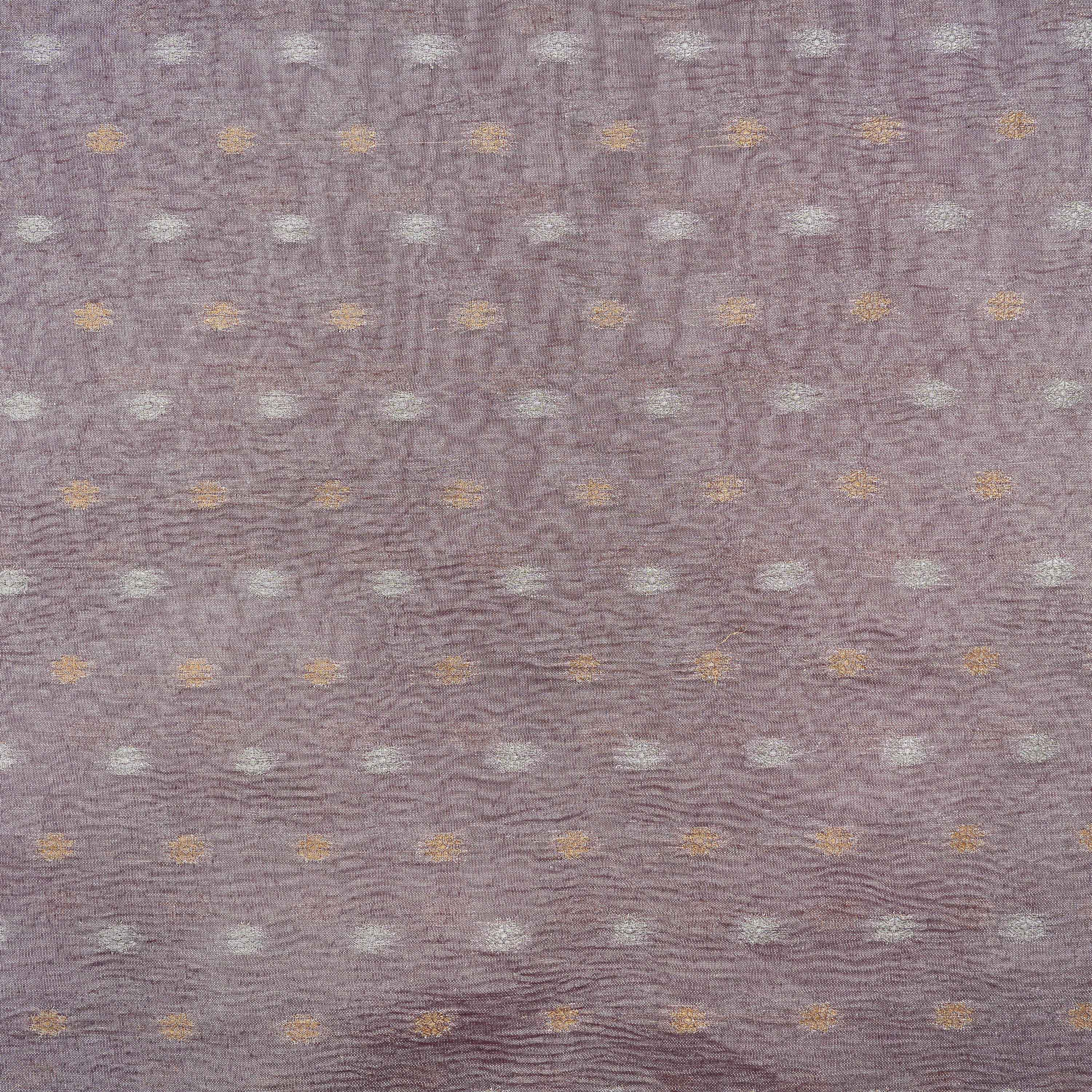 Mist Purple Floral Buttis Crushed Tissue Banarasi Fabric