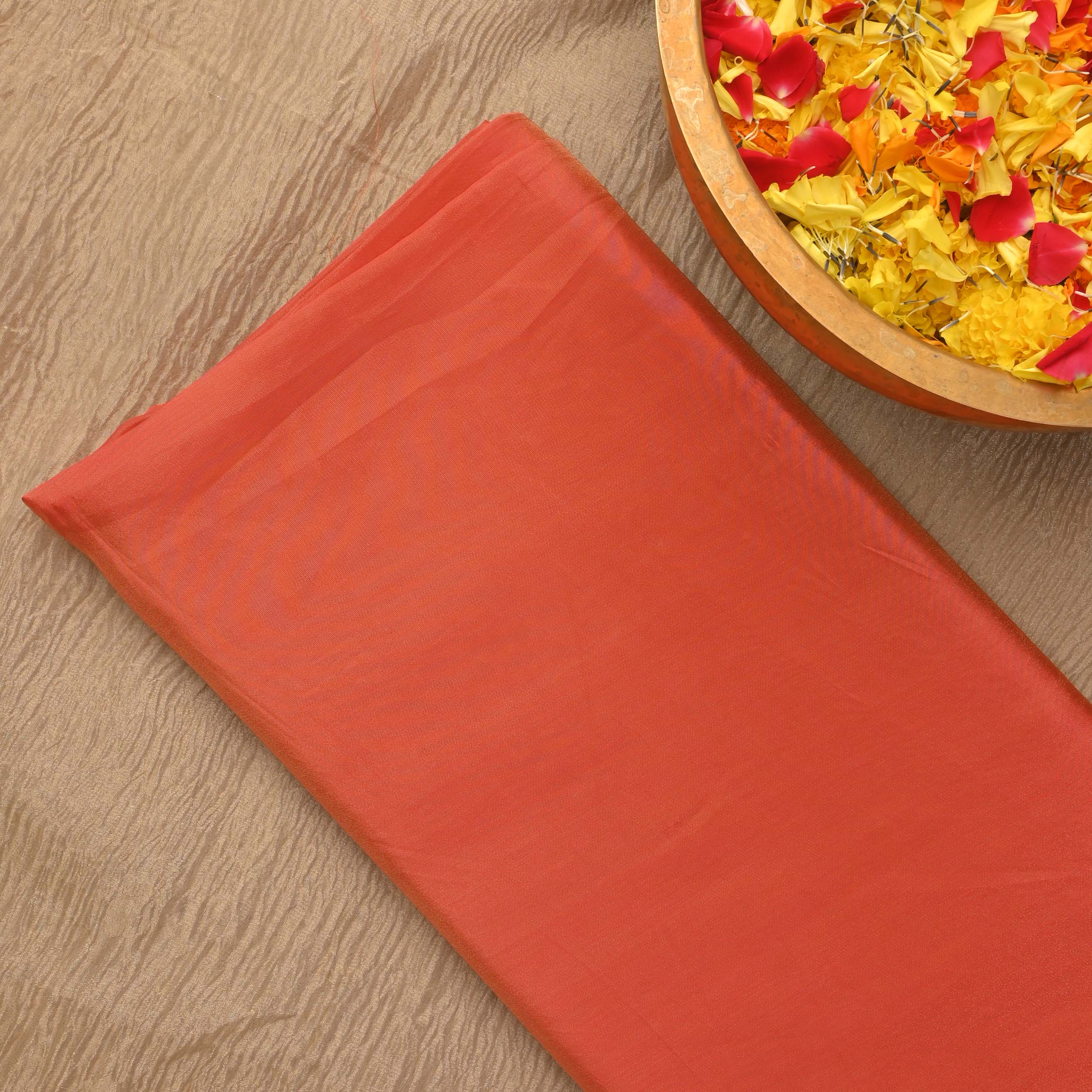 Salmon Red Two-Tone Tissue Fabric