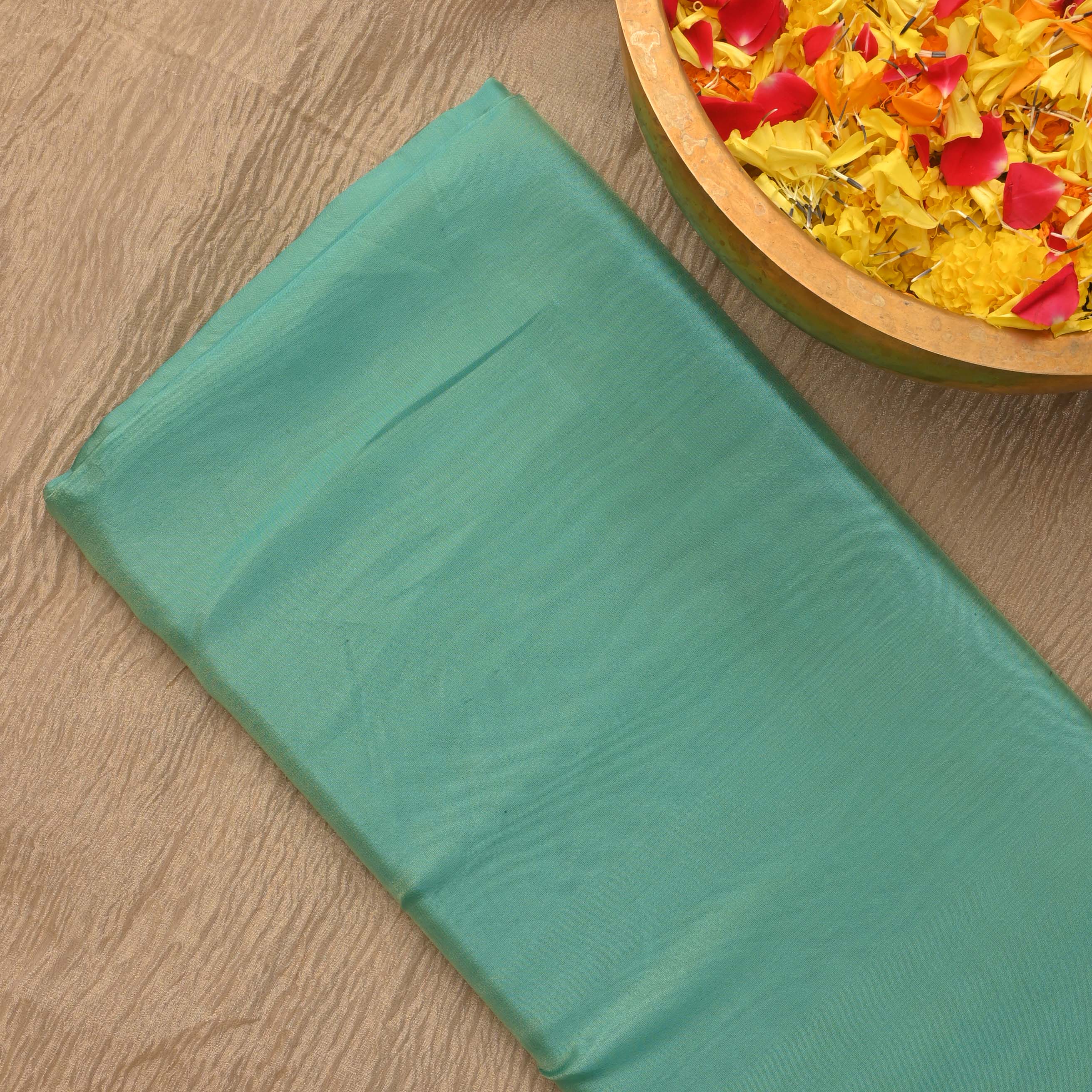 Turquoise Blue Two-Tone Tissue Fabric
