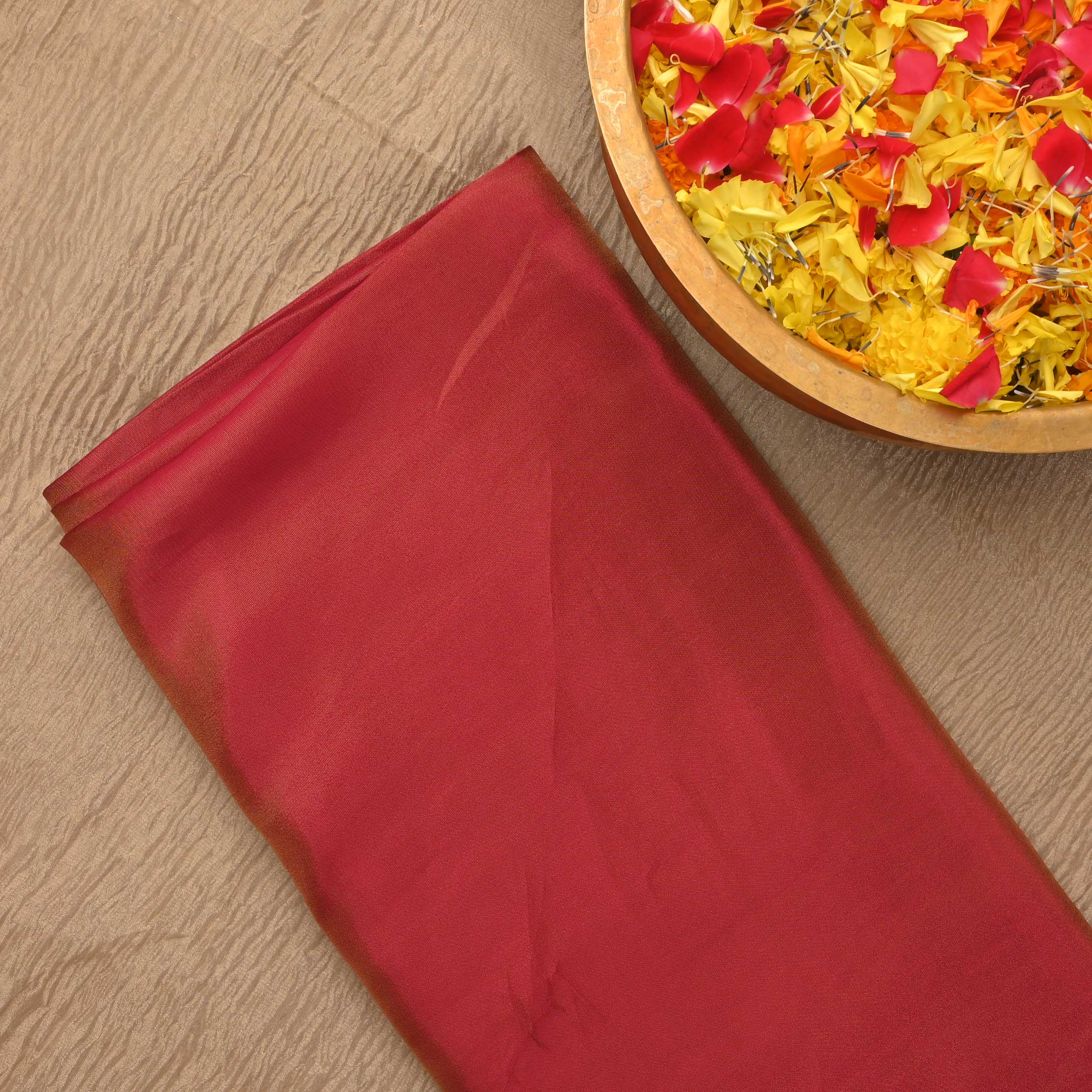 Carmine Red Two-Tone Tissue Fabric