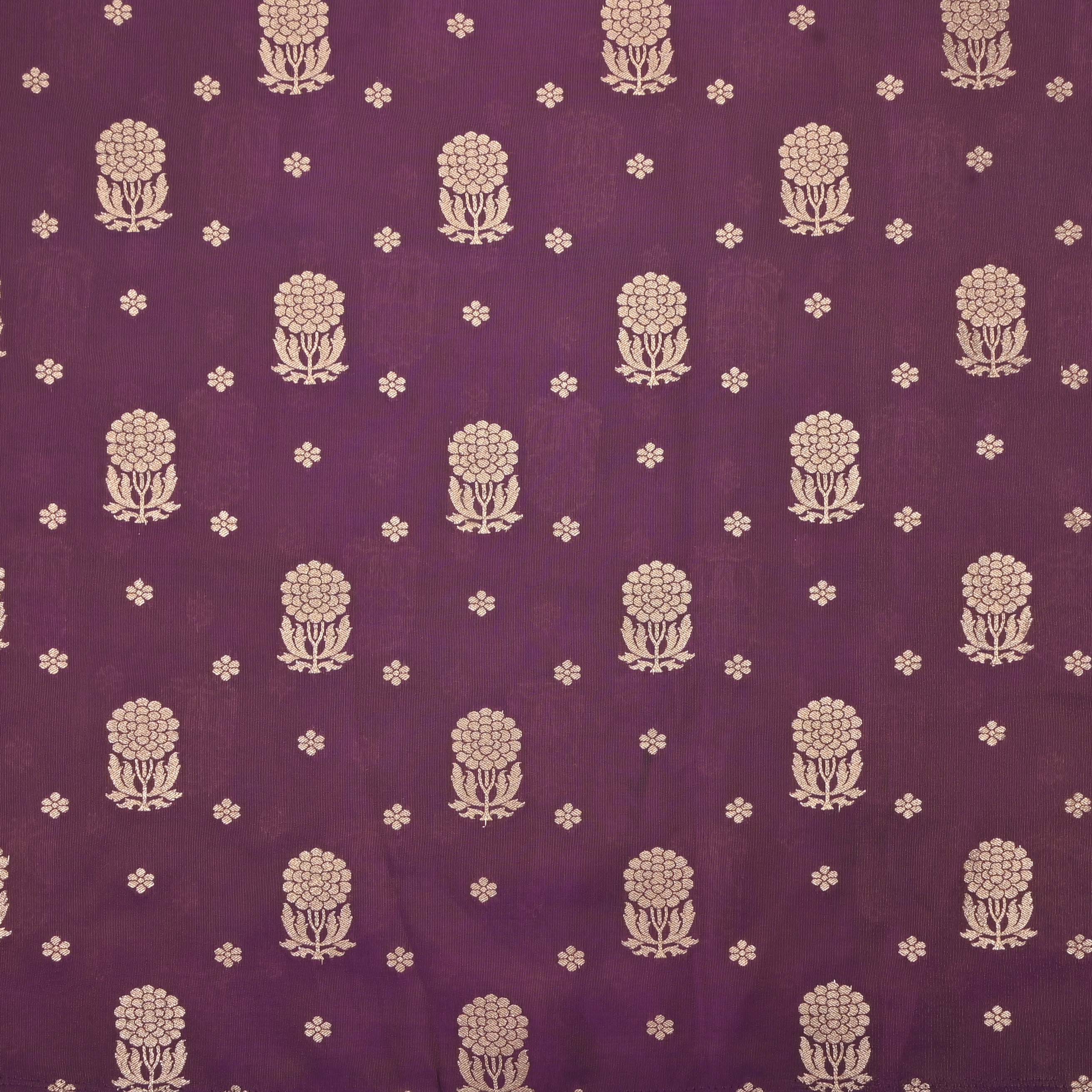 Byzantium Purple Tissue Fabric With Zari Weaving