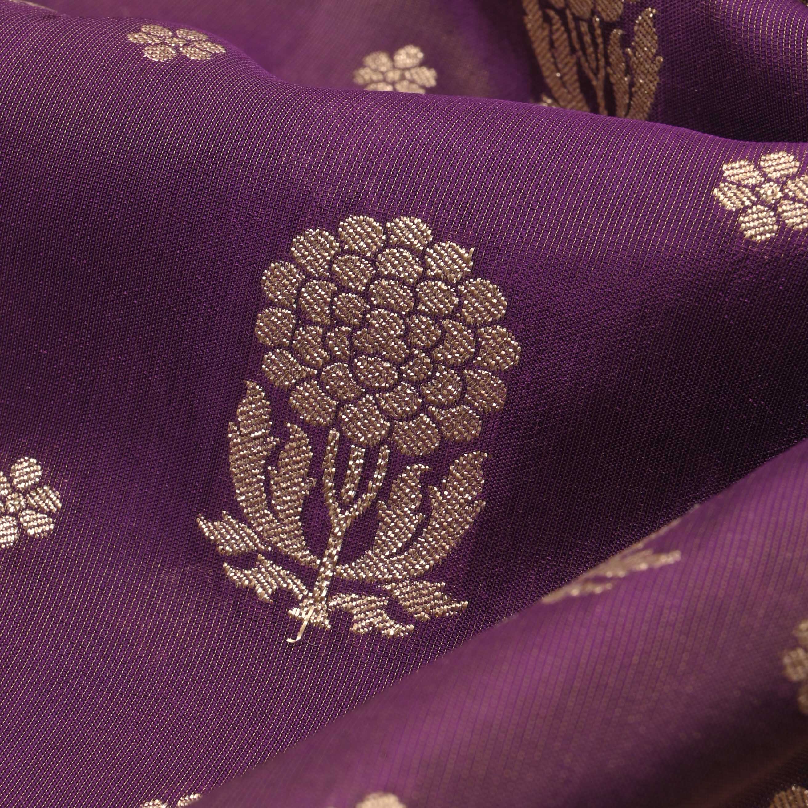 Byzantine Purple Tissue Fabric With Zari Weaving